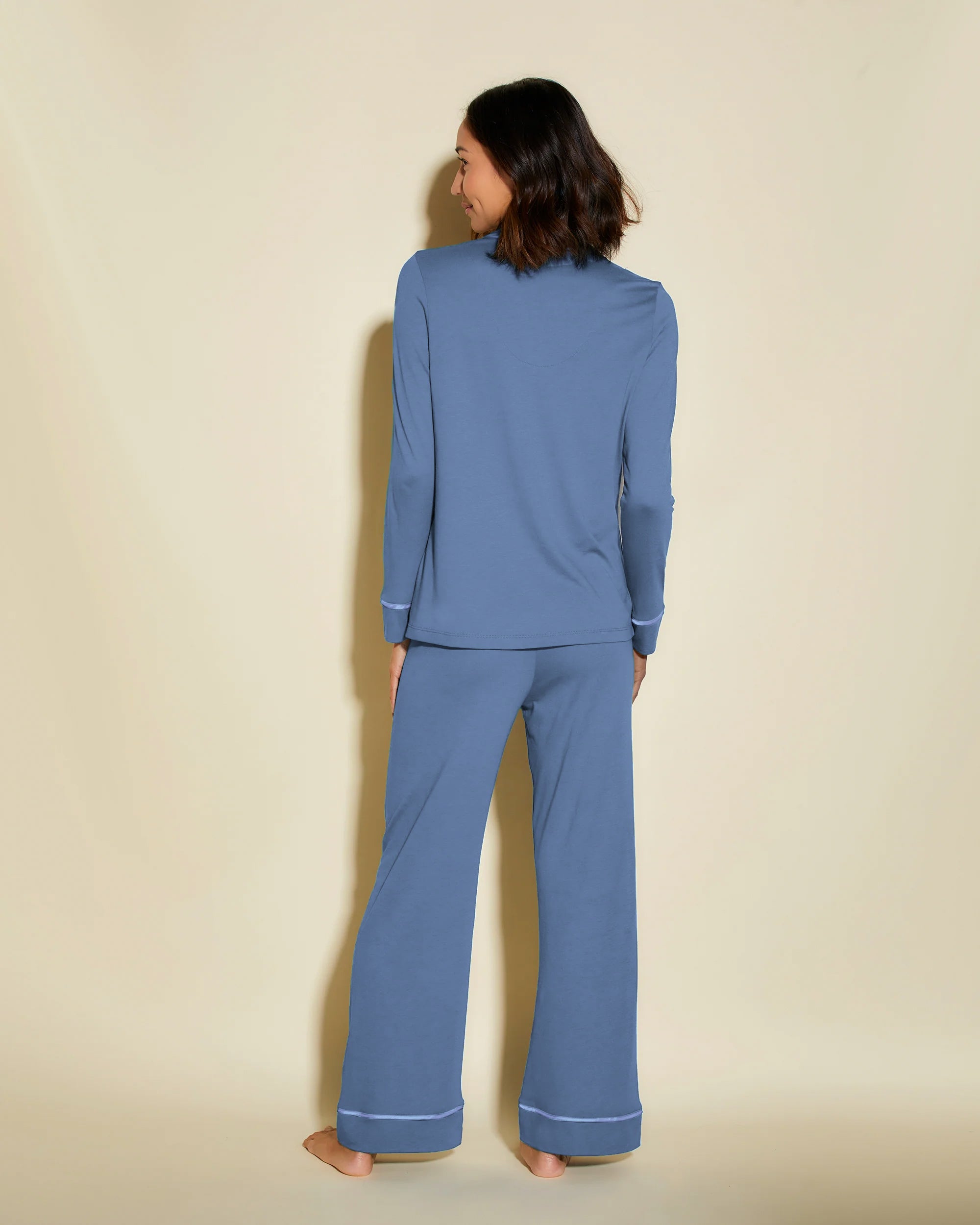 Blau Set - Bella Petite Langarm Oberteil & Hose Pyjama-Set