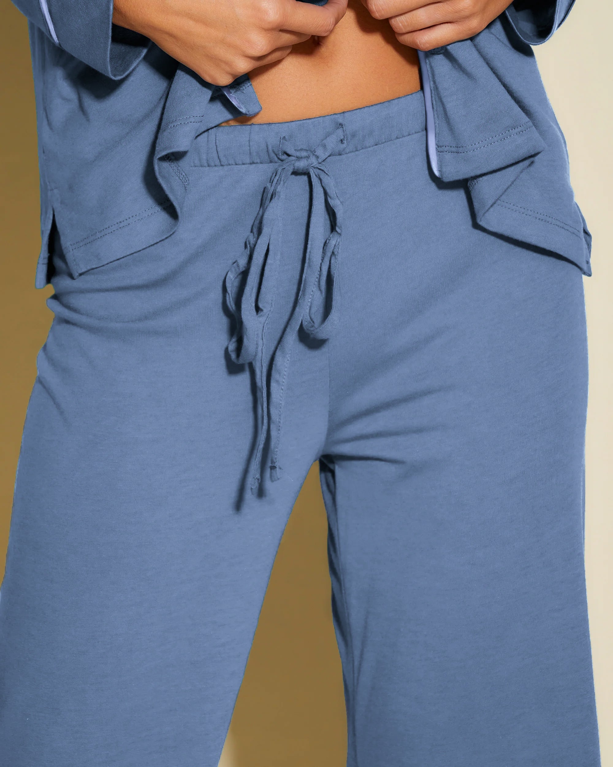 Blau Set - Bella Petite Langarm Oberteil & Hose Pyjama-Set