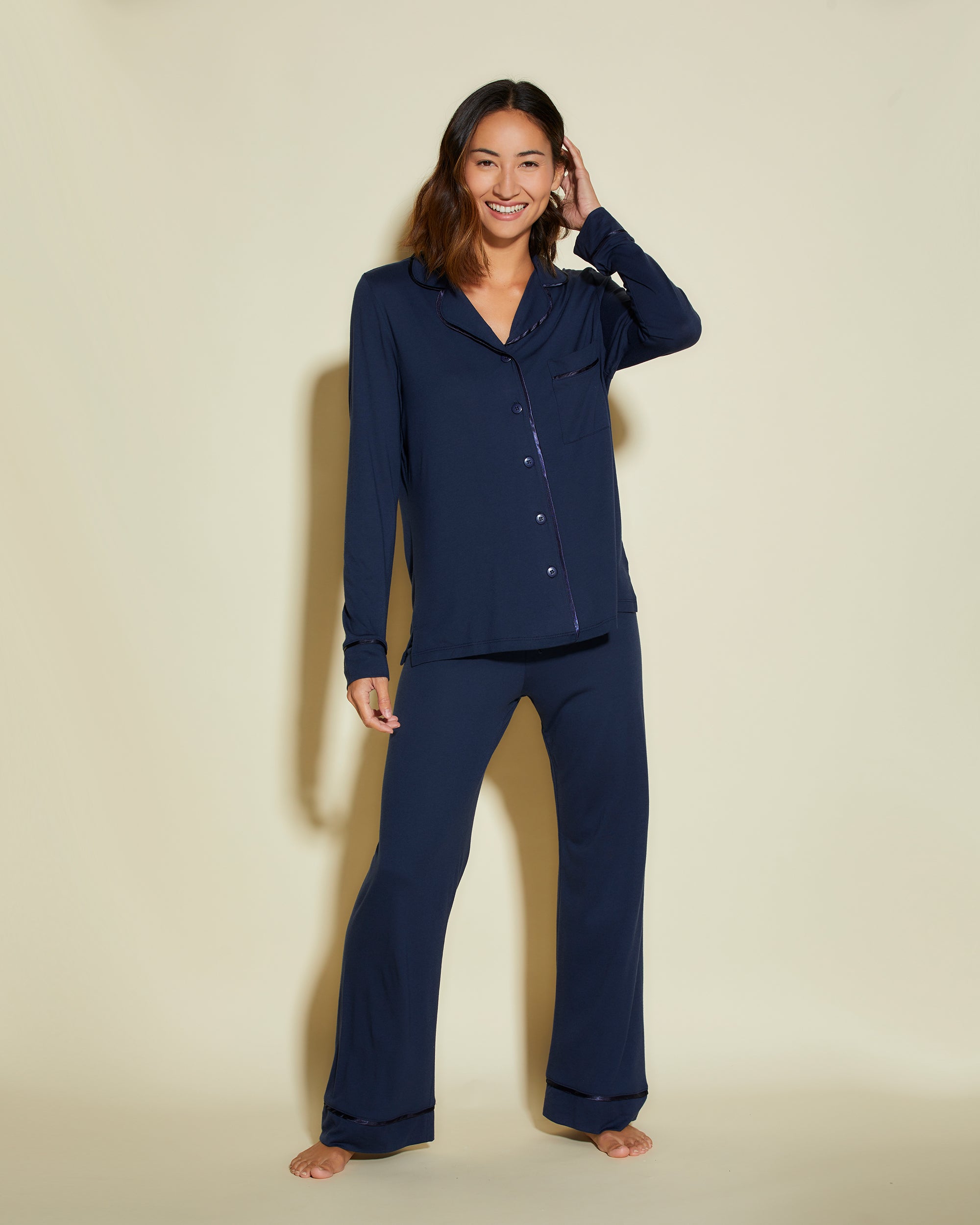 Blau Set - Bella Petite Pyjama Langarm-Oberteil & Hose