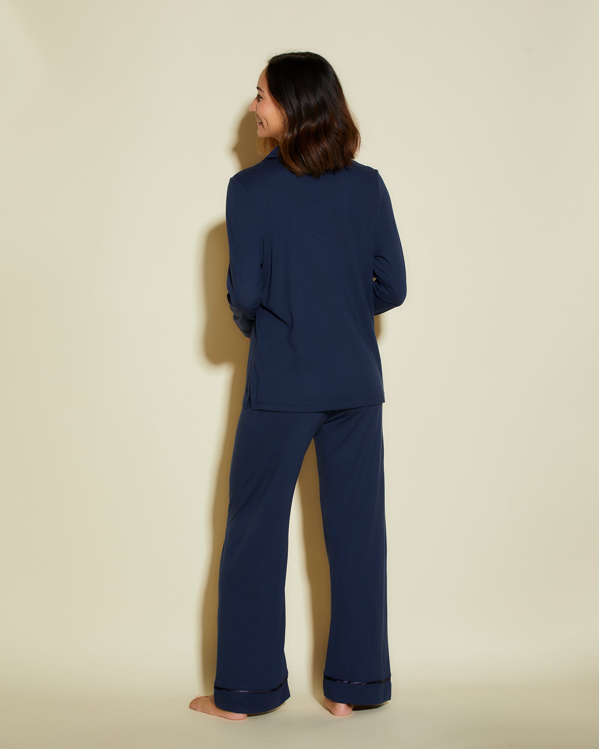 Blu Set - Bella Pigiama Con Top A Maniche Lunghe E Pantalone Petite