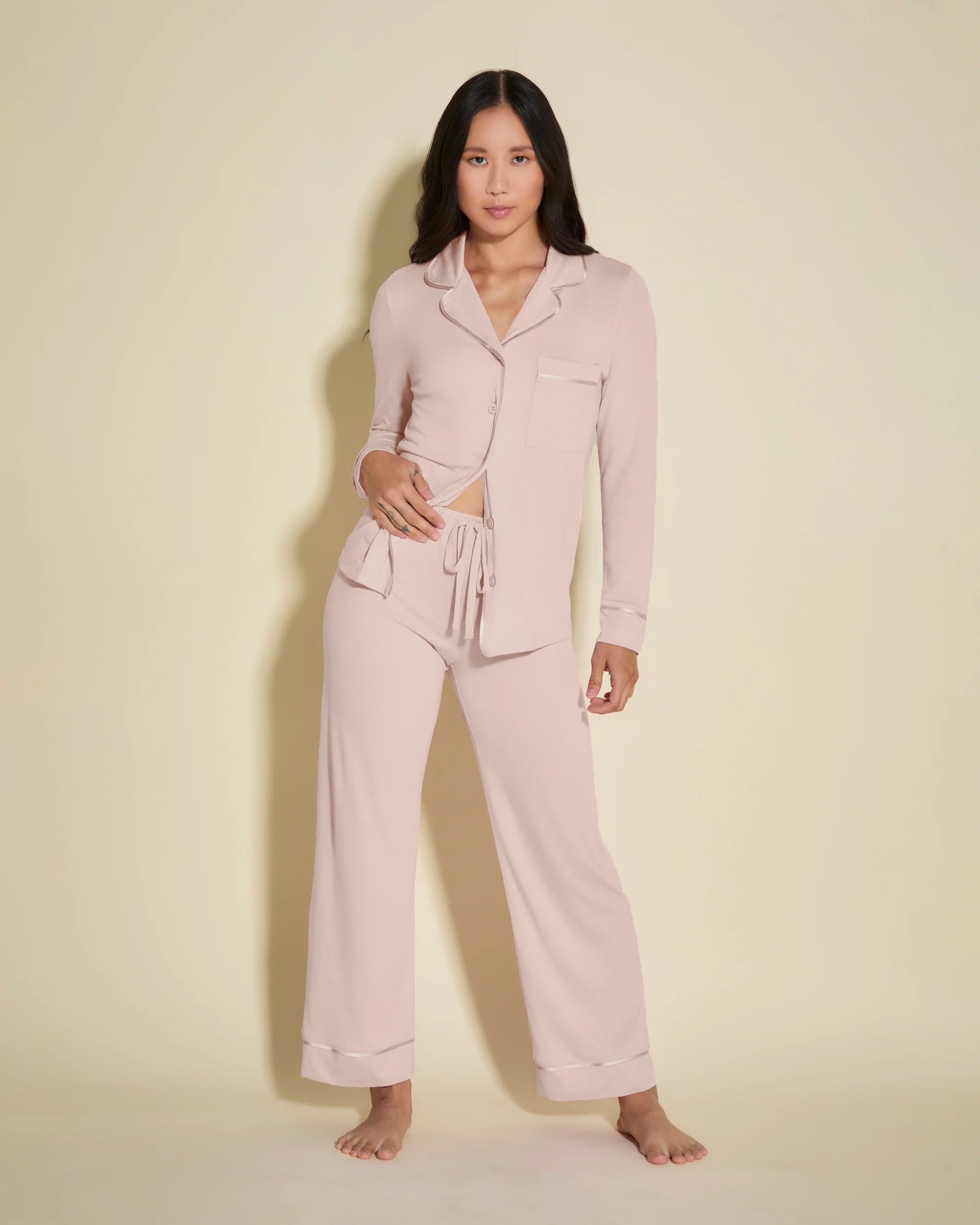 Rosa Set - Bella Pigiama Petite Con Top A Maniche Lunghe E Pantaloni