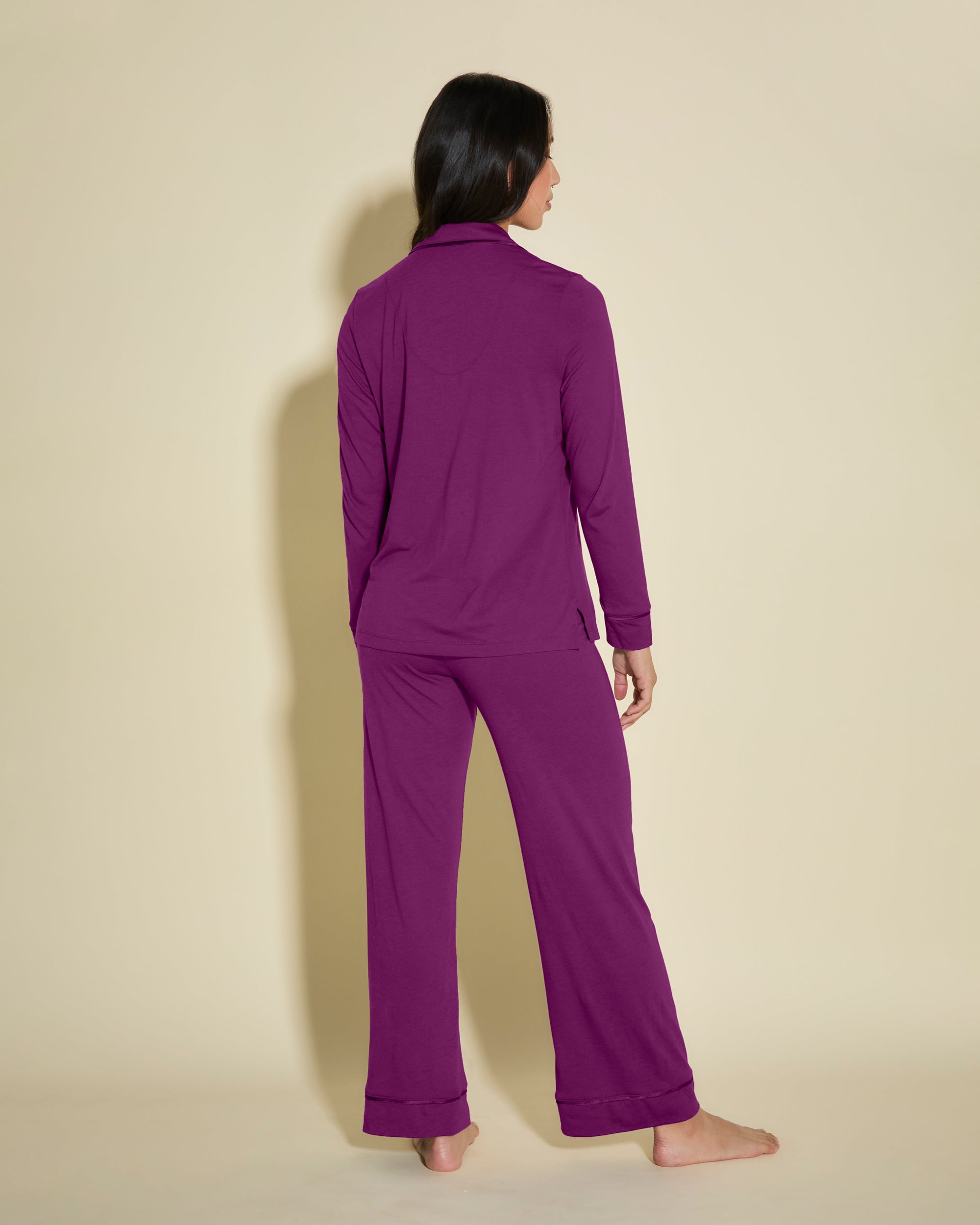 Púrpura Conjuntos - Bella Conjunto De Pijama Petite Con Camisa De Manga Larga Y Pantalones