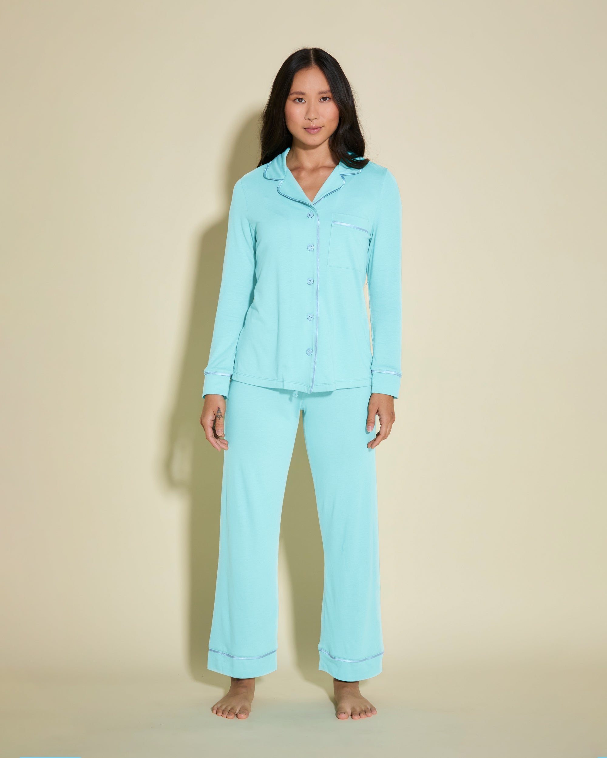 Green Set - Bella Petite Long Sleeve Top & Pant Pajama Set