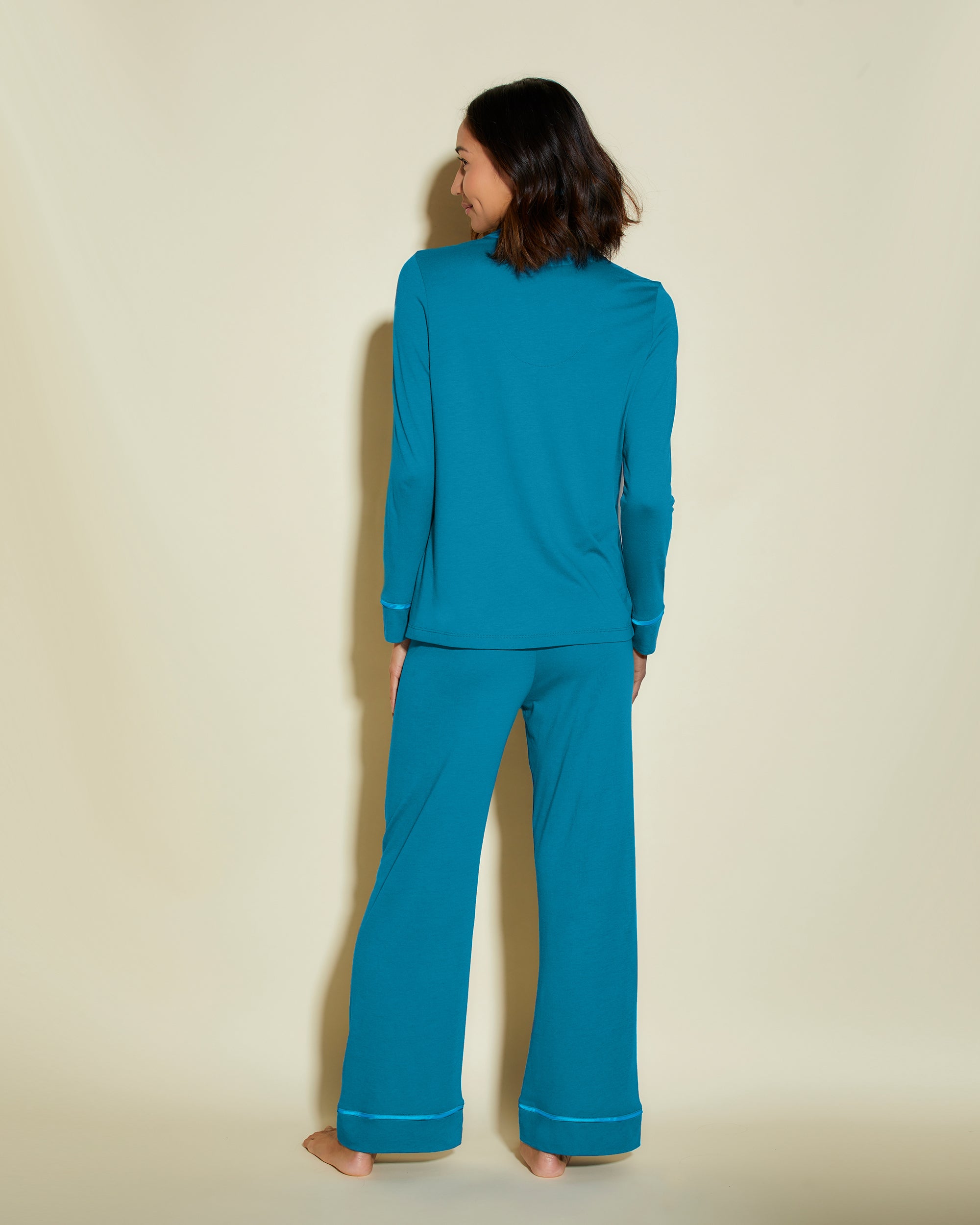 Blau Set - Bella Petite Langarm Oberteil & Hose Pyjama-Set