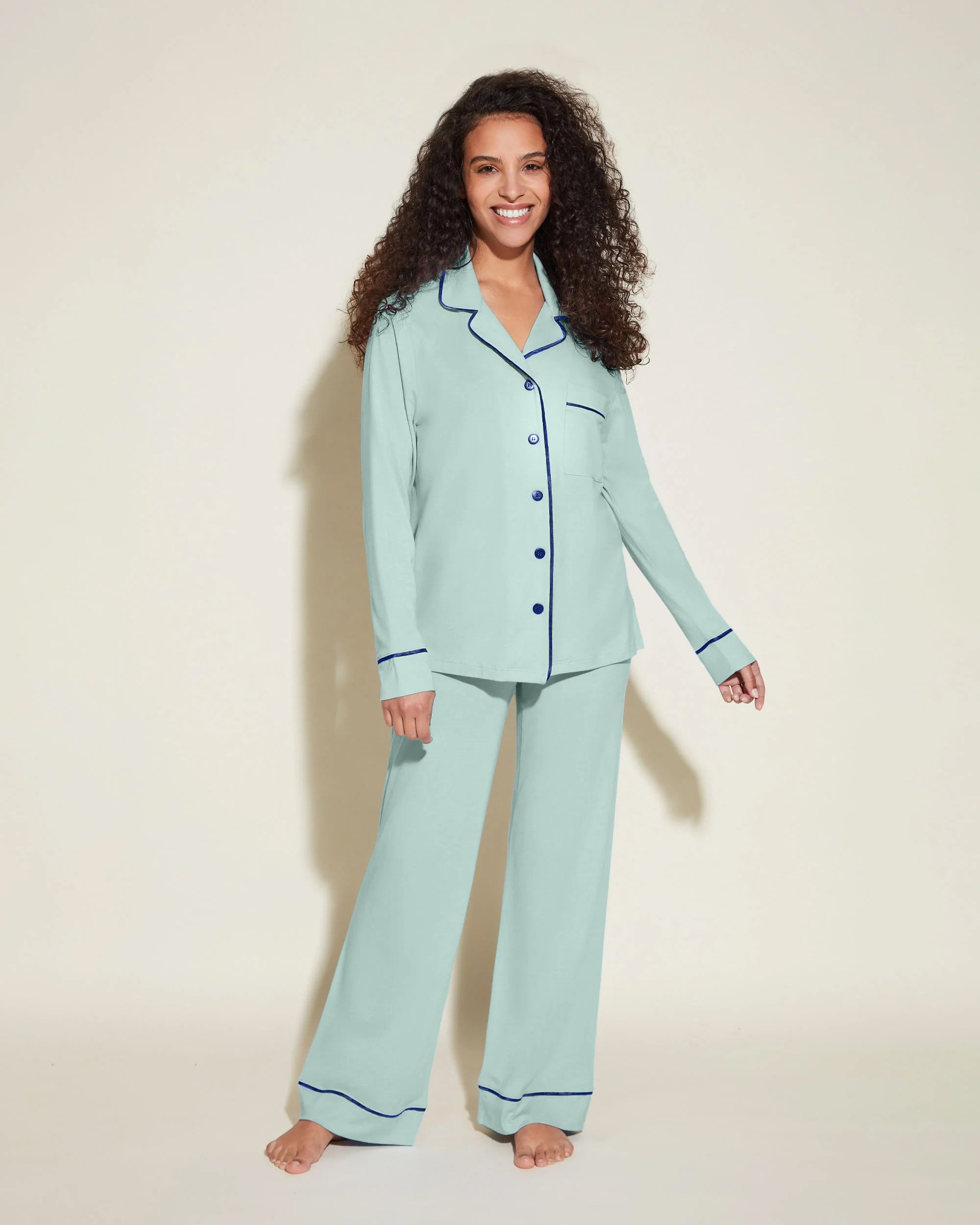 Grün Set - Bella Petite Langarm Oberteil & Hose Pyjama-Set