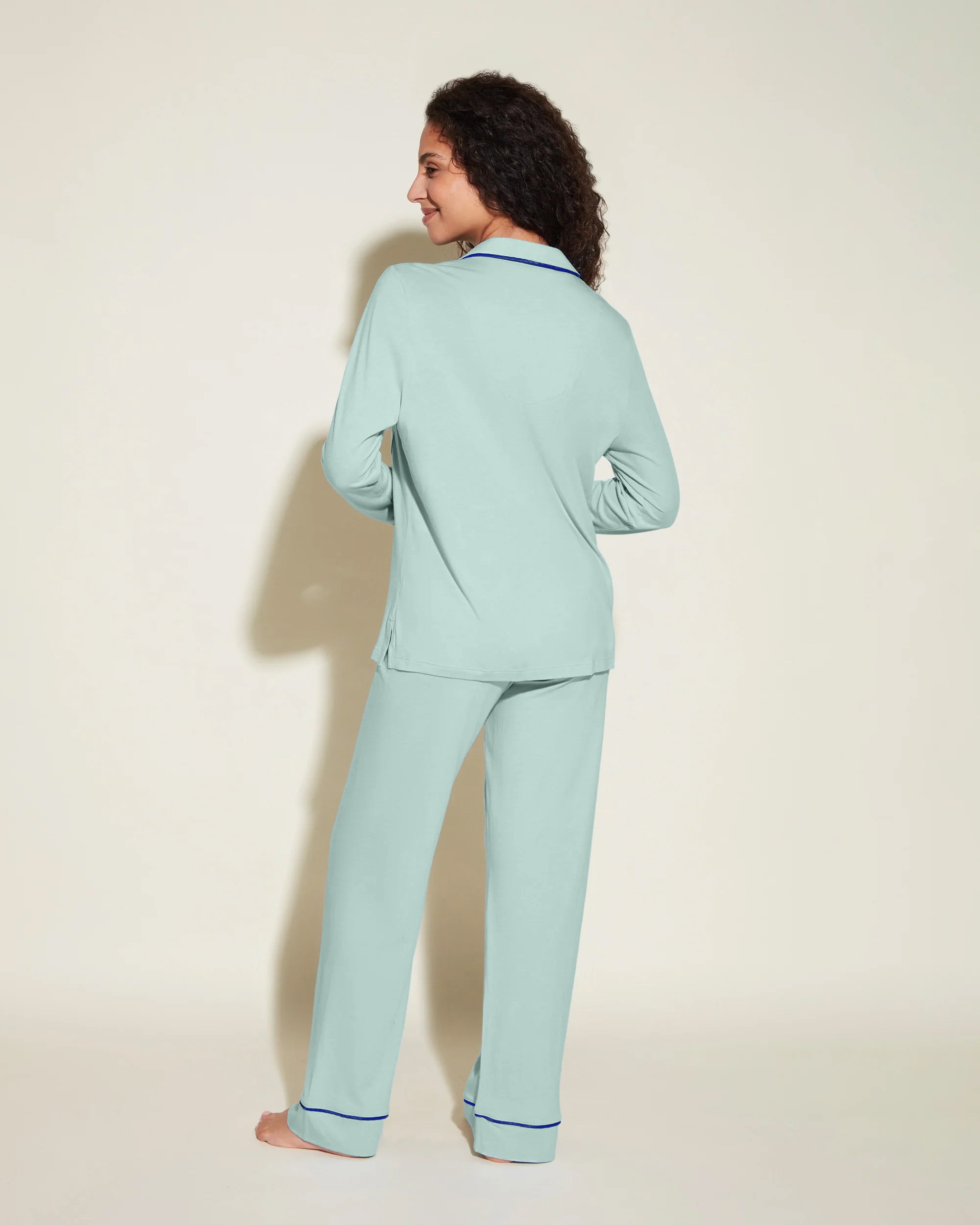 Verde Conjuntos - Bella Conjunto De Pijama Petite Con Camisa De Manga Larga Y Pantalones