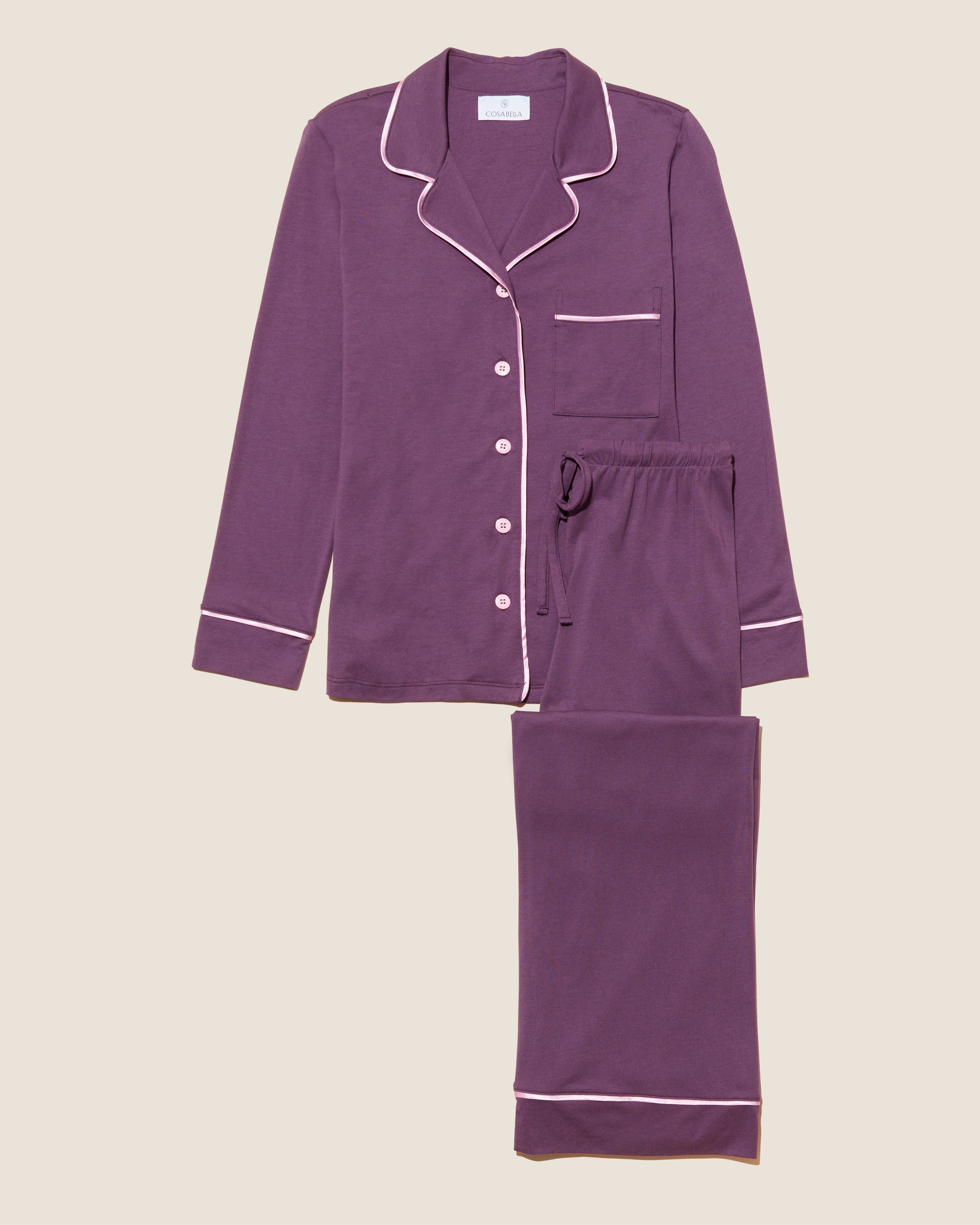 Lila Set - Bella Petite Langarm Oberteil & Hose Pyjama-Set