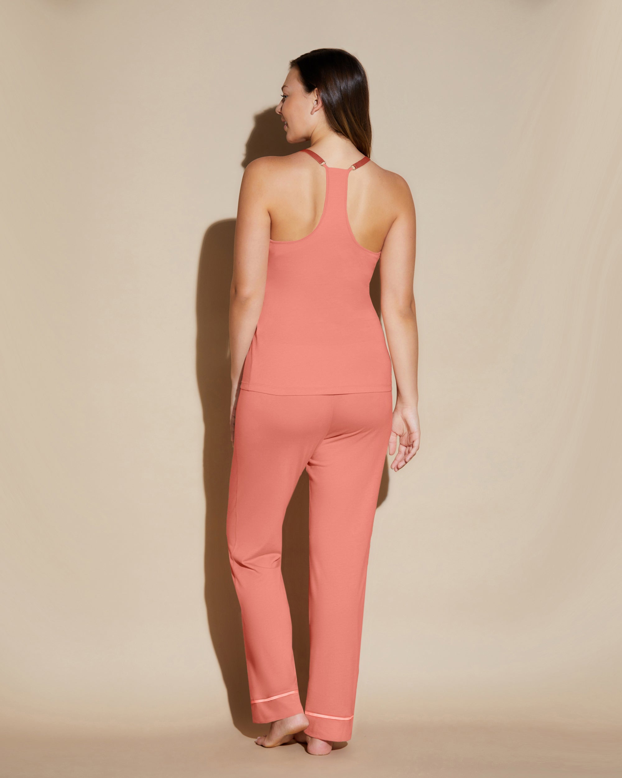 Orange Ensemble - Bella Pyjama 3 Pièces Curvy Avec Peignoir