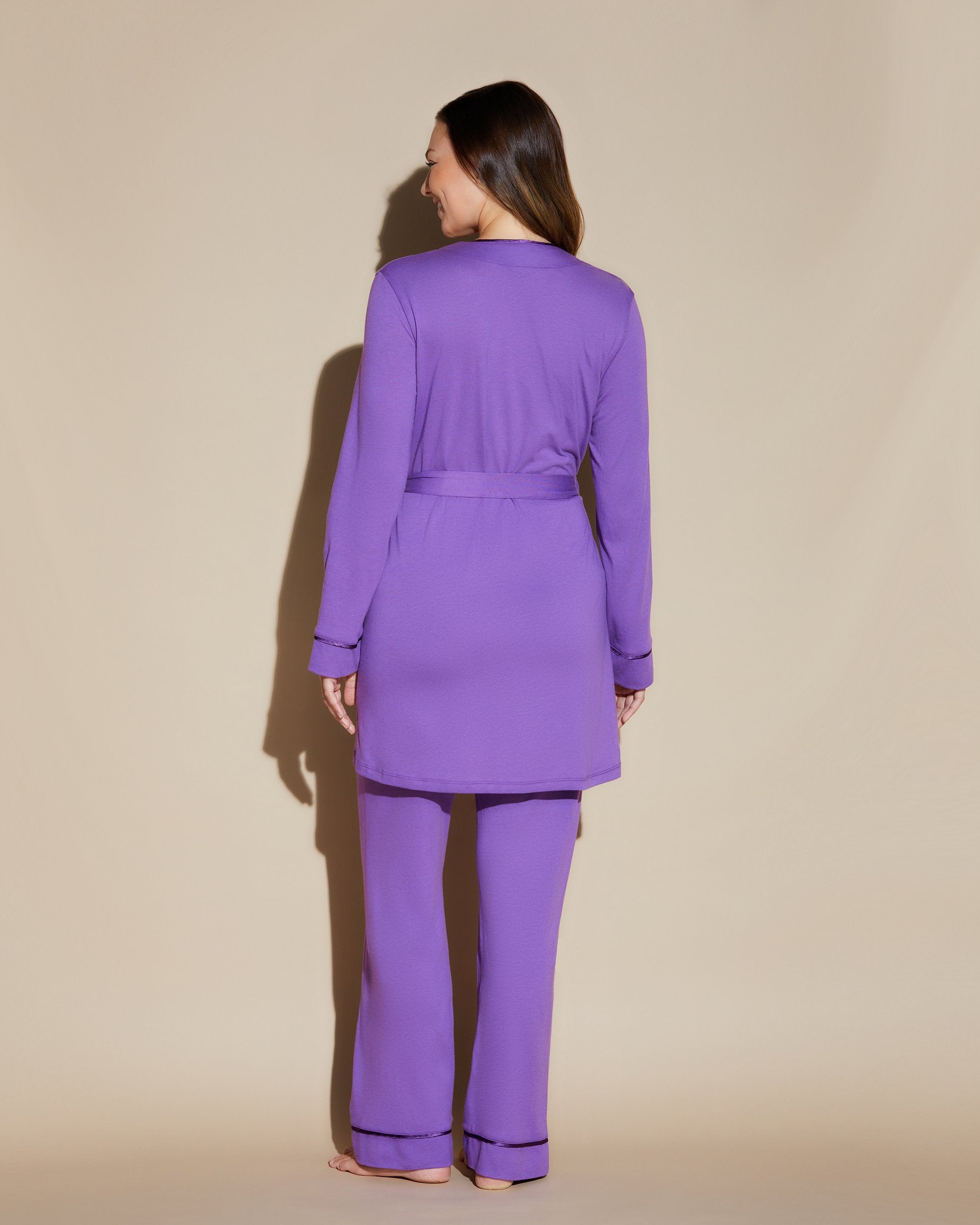 Viola Set - Bella Set Canotta Vogatore Curvy, Vestaglia E Pantalone Lungo