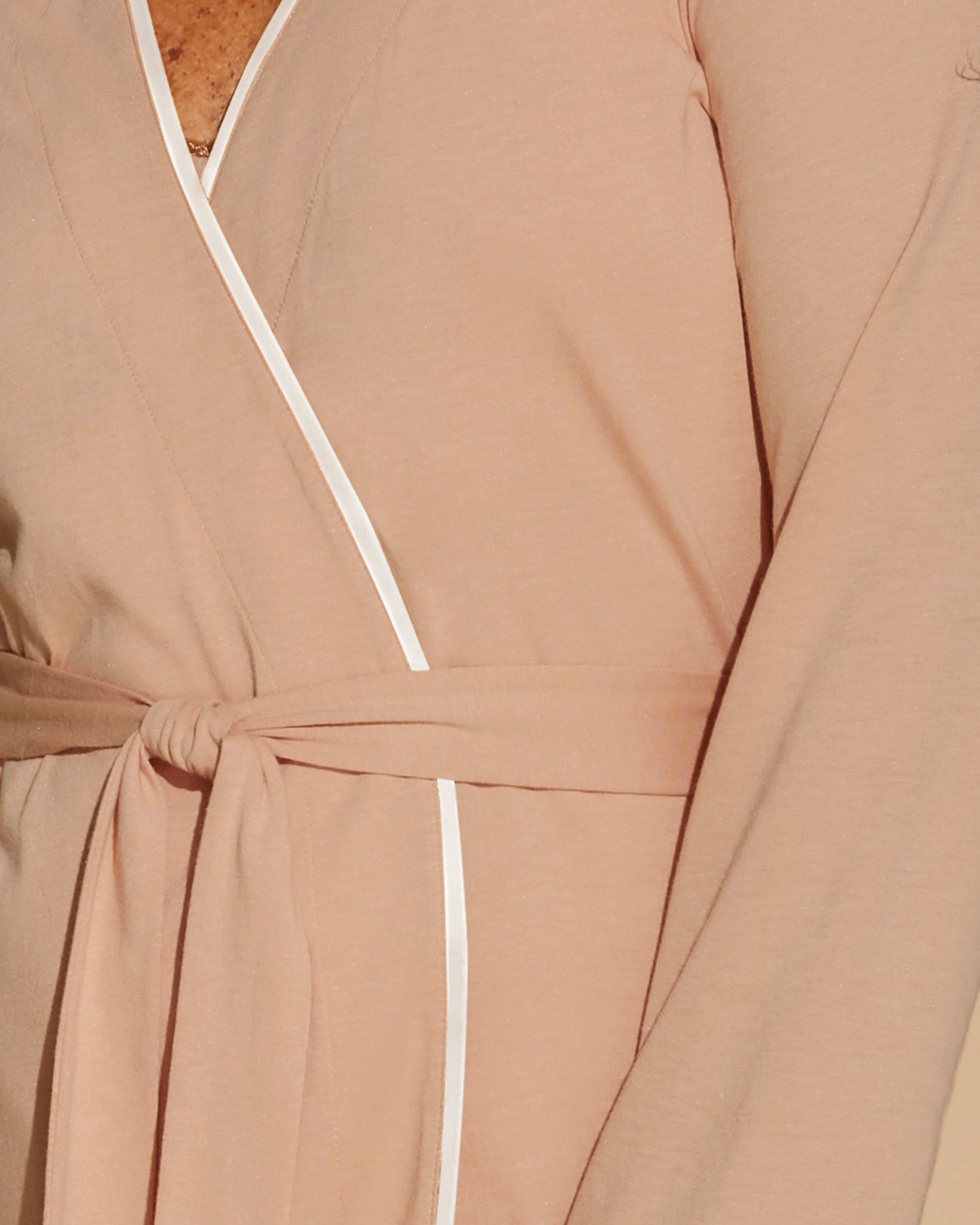 Marron Ensemble - Bella Ensemble De Pyjama Caraco Dos Nageur, Robe De Chambre Et Pantalon