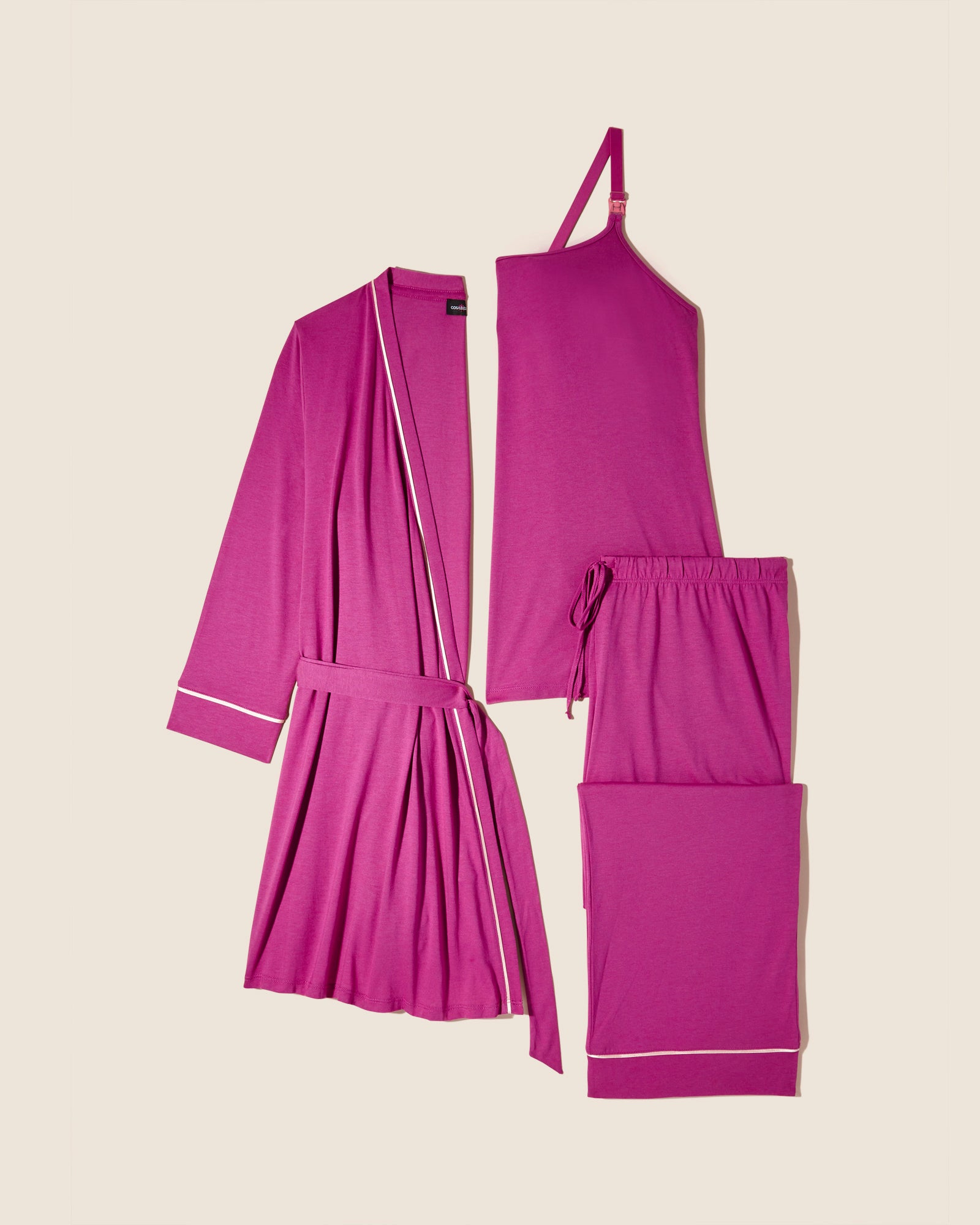 Pink Set - Bella Nursing 3 Piece Set With Robe