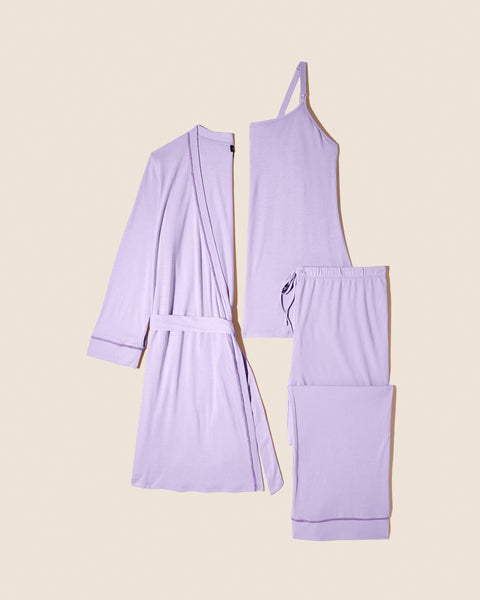 Nursing 3 Piece Pajama Set With Robe
