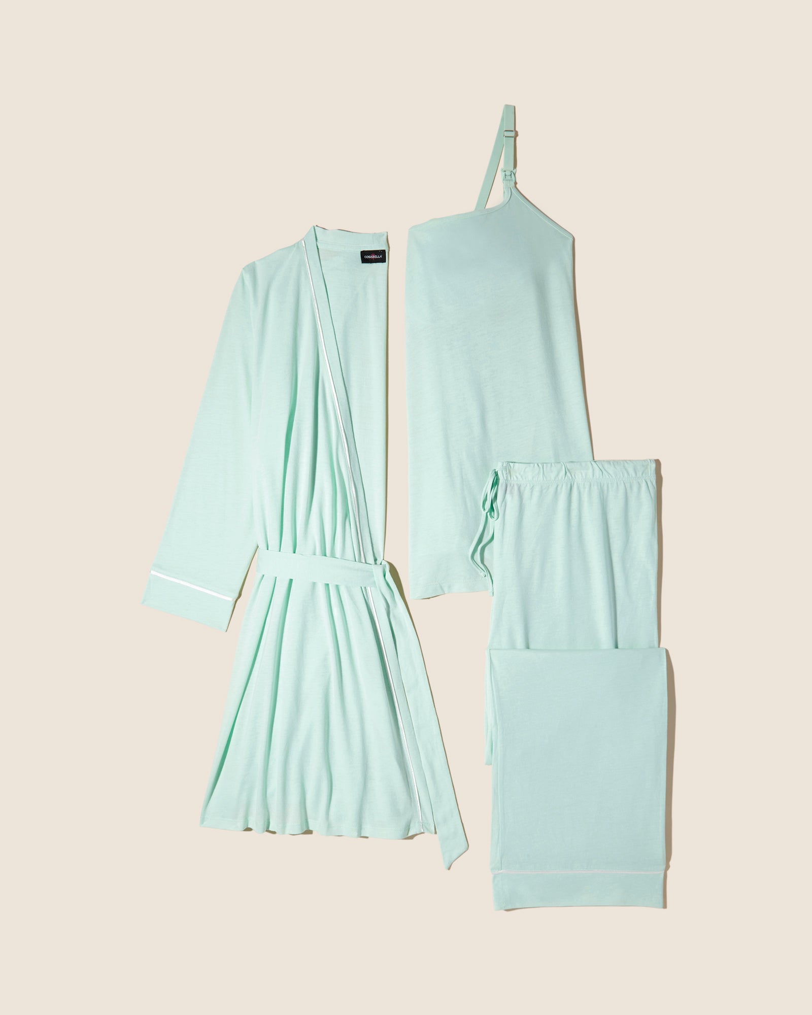 Blue Set - Bella Nursing 3 Piece Set With Robe