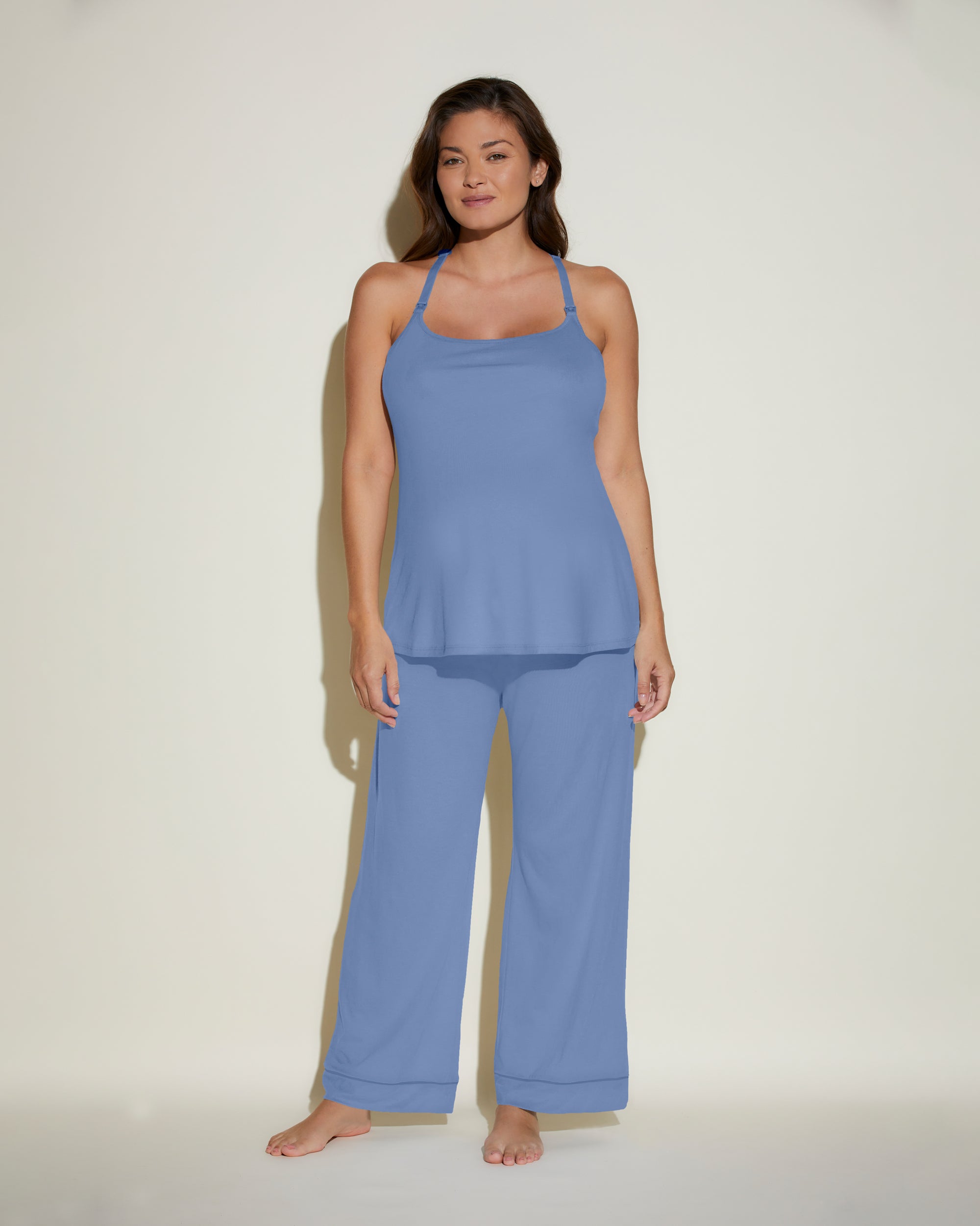 Blue Set - Bella Nursing 3 Piece Pajama Set With Robe