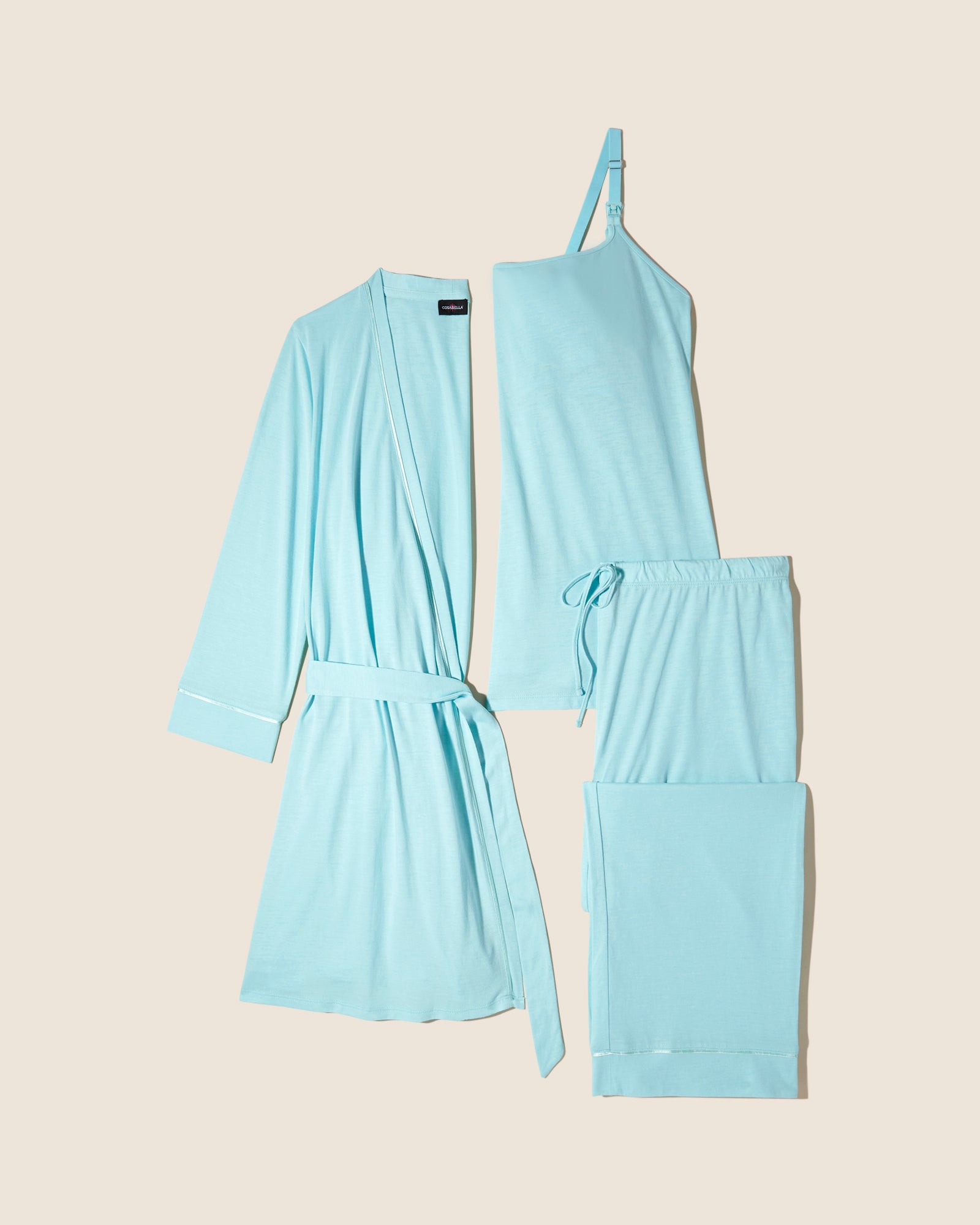 Blue Set - Bella Nursing 3 Piece Set With Robe