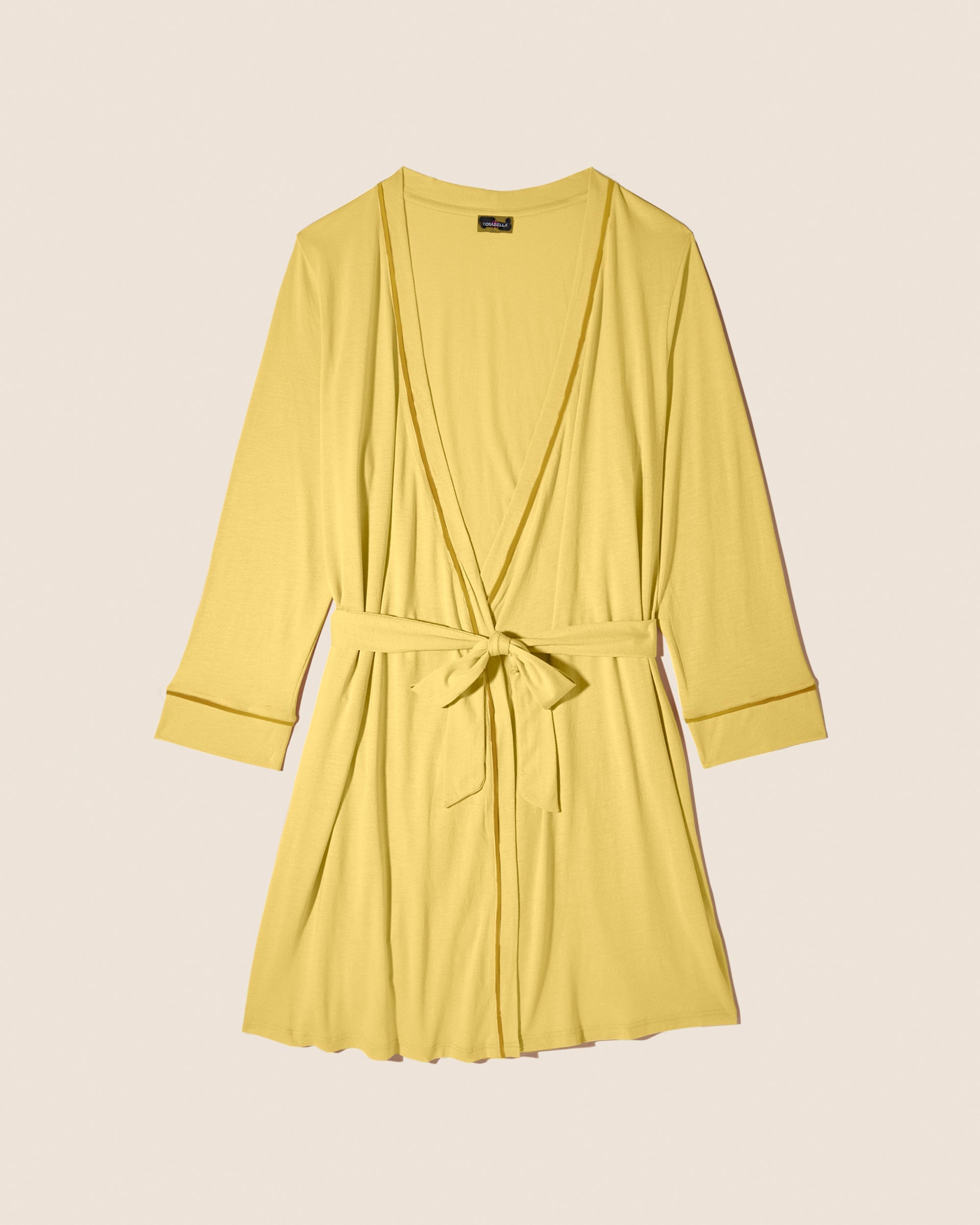 Giallo Set - Bella Pigiama Da Allattamento  3 Pezzi Con Vestaglia