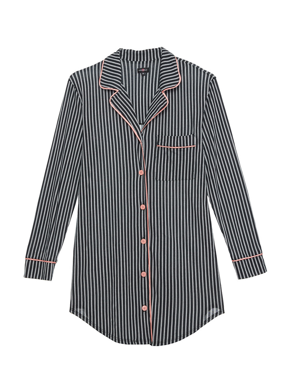 Schwarz Top, Bella Printed Schlafshirt