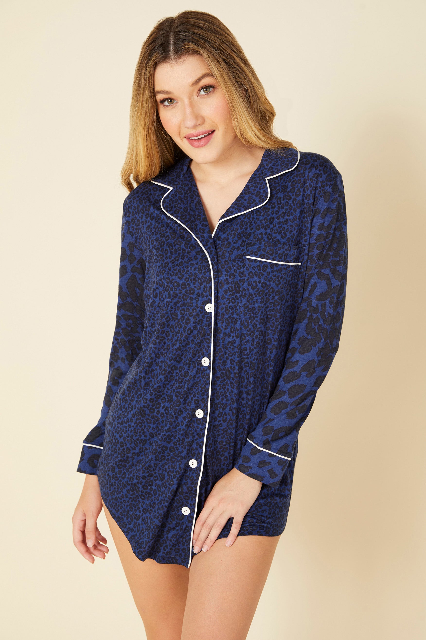 Blue Top, Bella Printed Sleep Shirt