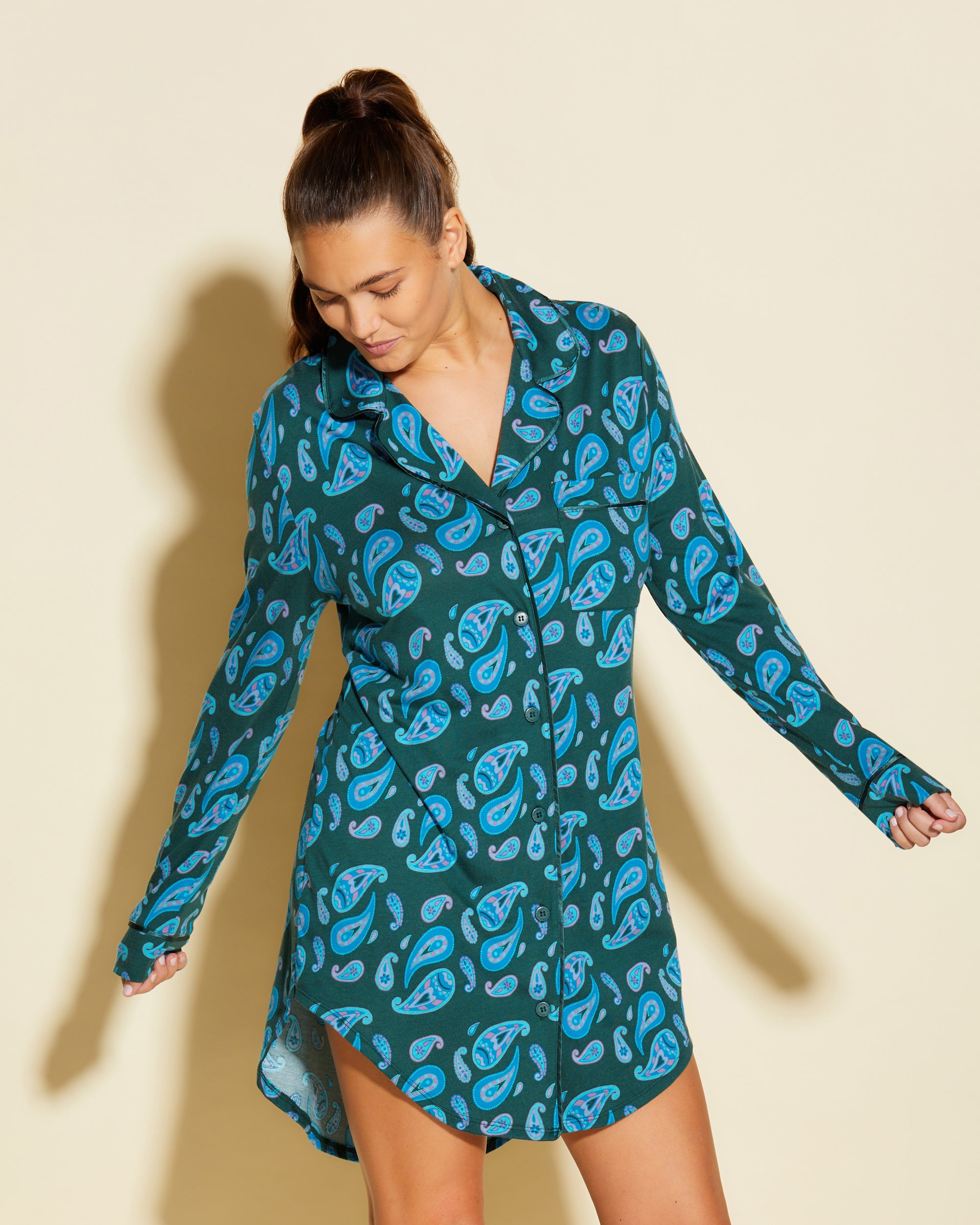 Gedruckt Set - Bella Printed Bedrucktes Nachthemd