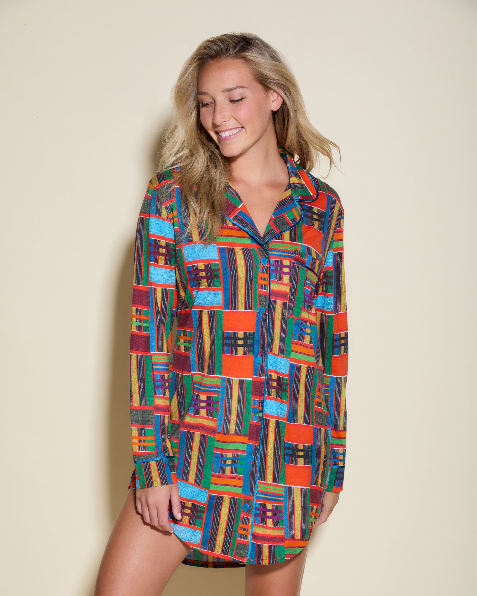 Imprimé Ensemble - Bella Printed Chemise De Nuit À Imprimés