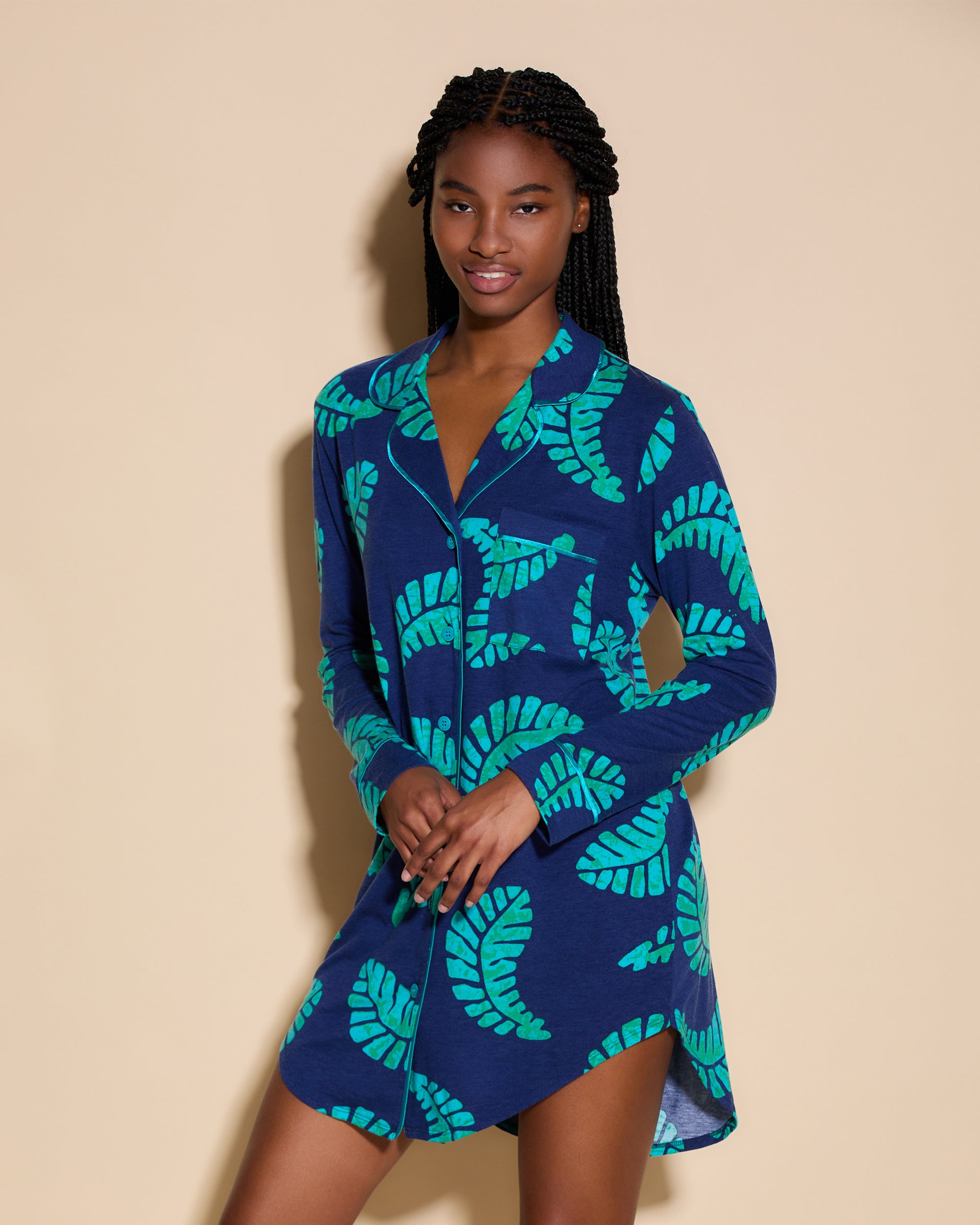 Imprimé Ensemble - Bella Printed Chemise De Nuit À Imprimés
