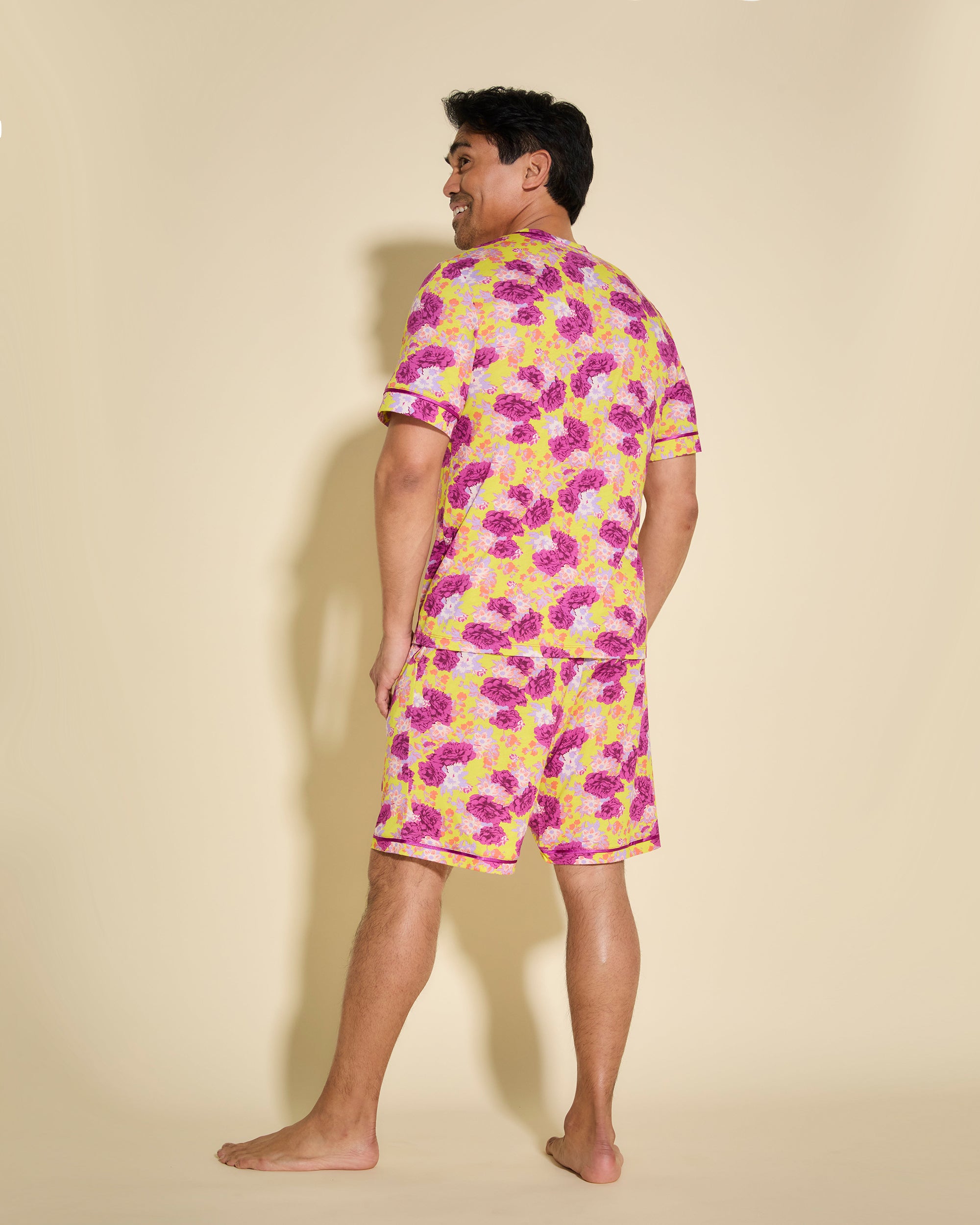 Stampa Set Uomo - Bella Printed Maglietta Con Scollo A V E Pantaloncini