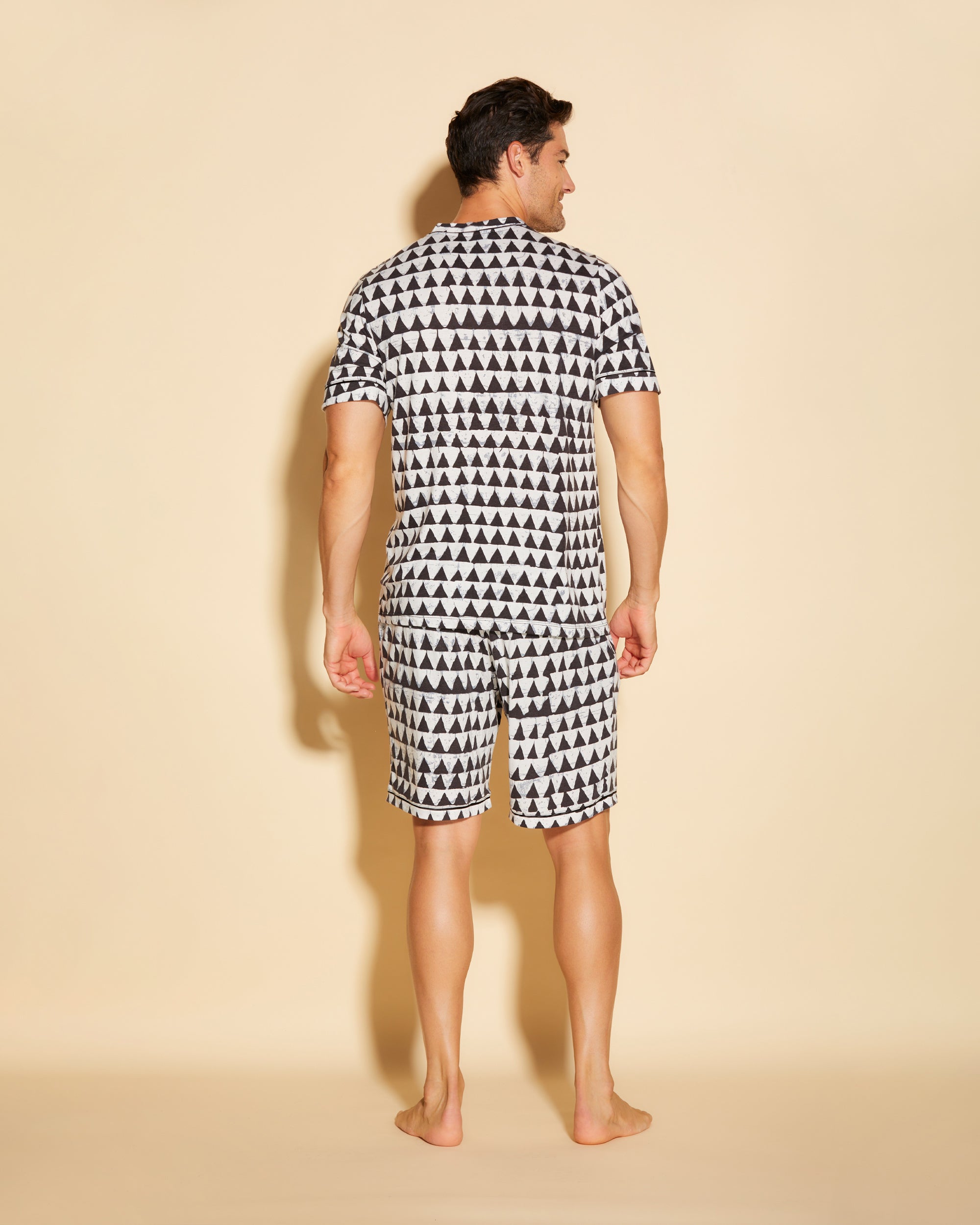 Gedruckt Herren-Sets - Bella Printed Shirt Und Hose Mit V-Ausschnitt