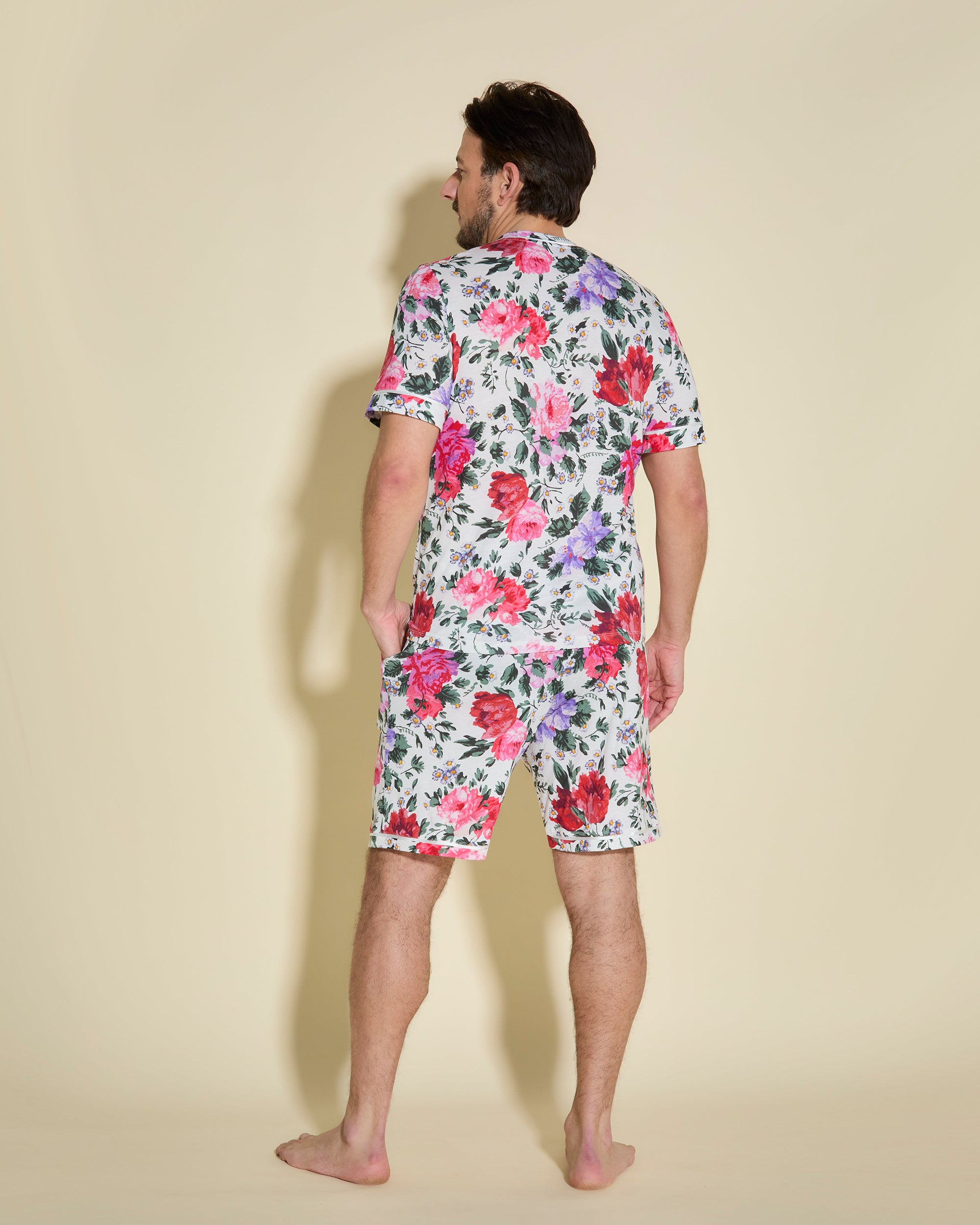 Stampa Set Uomo - Bella Printed Maglietta Con Scollo A V E Pantaloncini