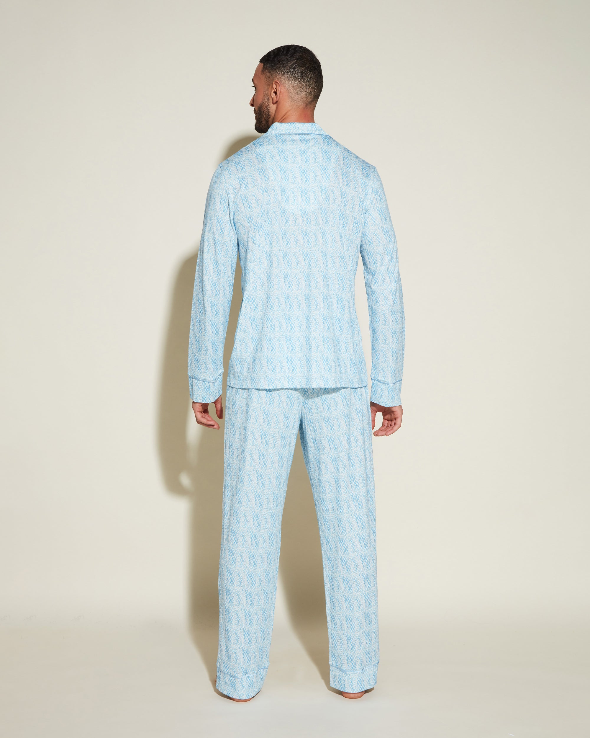 Imprimé Ensembles Homme - Bella Printed Ensemble De Pyjama Classique À Manches Longues Et Pantalon Pour Hommes