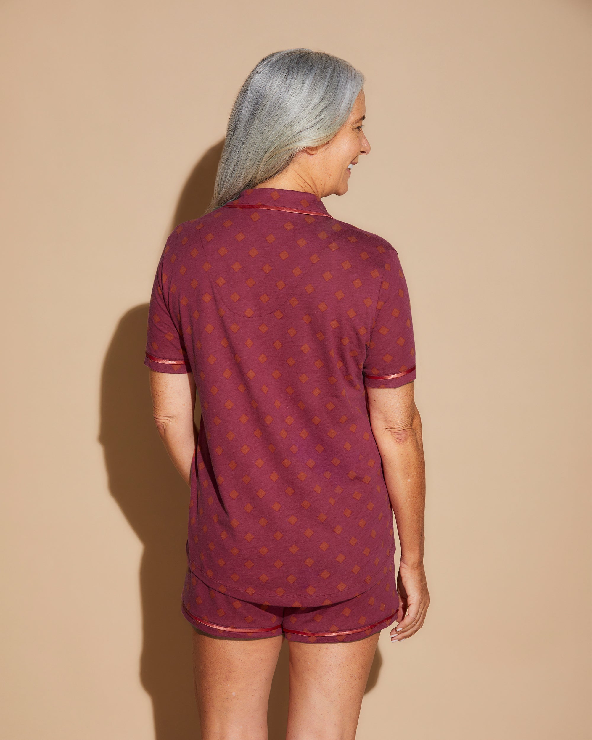 Gedruckt Set - Bella Printed Set, Bestehend Aus Einem Kurzärmeligen Oberteil Und Boxer-Pyjama