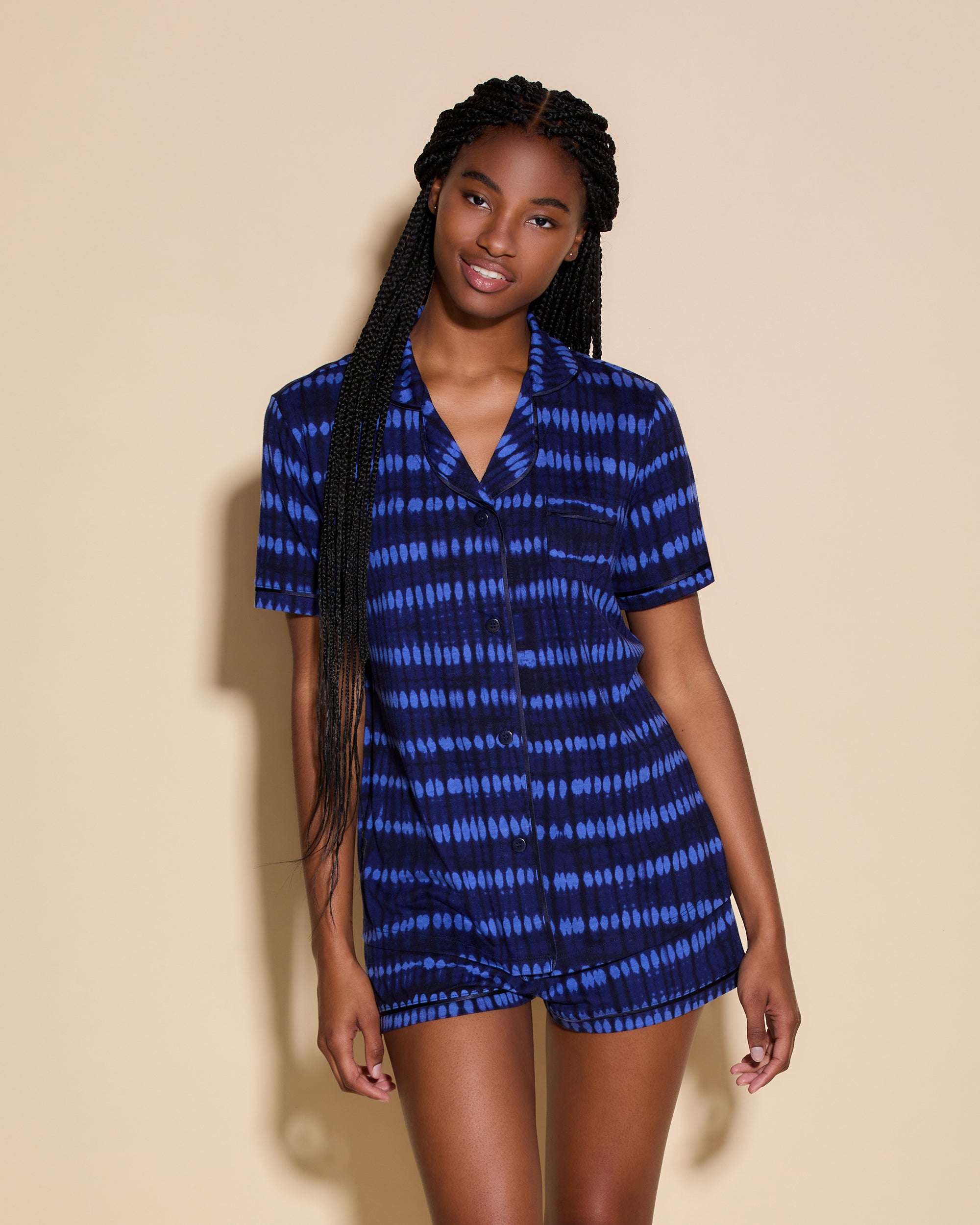 Stampa Set - Bella Printed Set Pigiama Con Top A Maniche Corte E Boxer