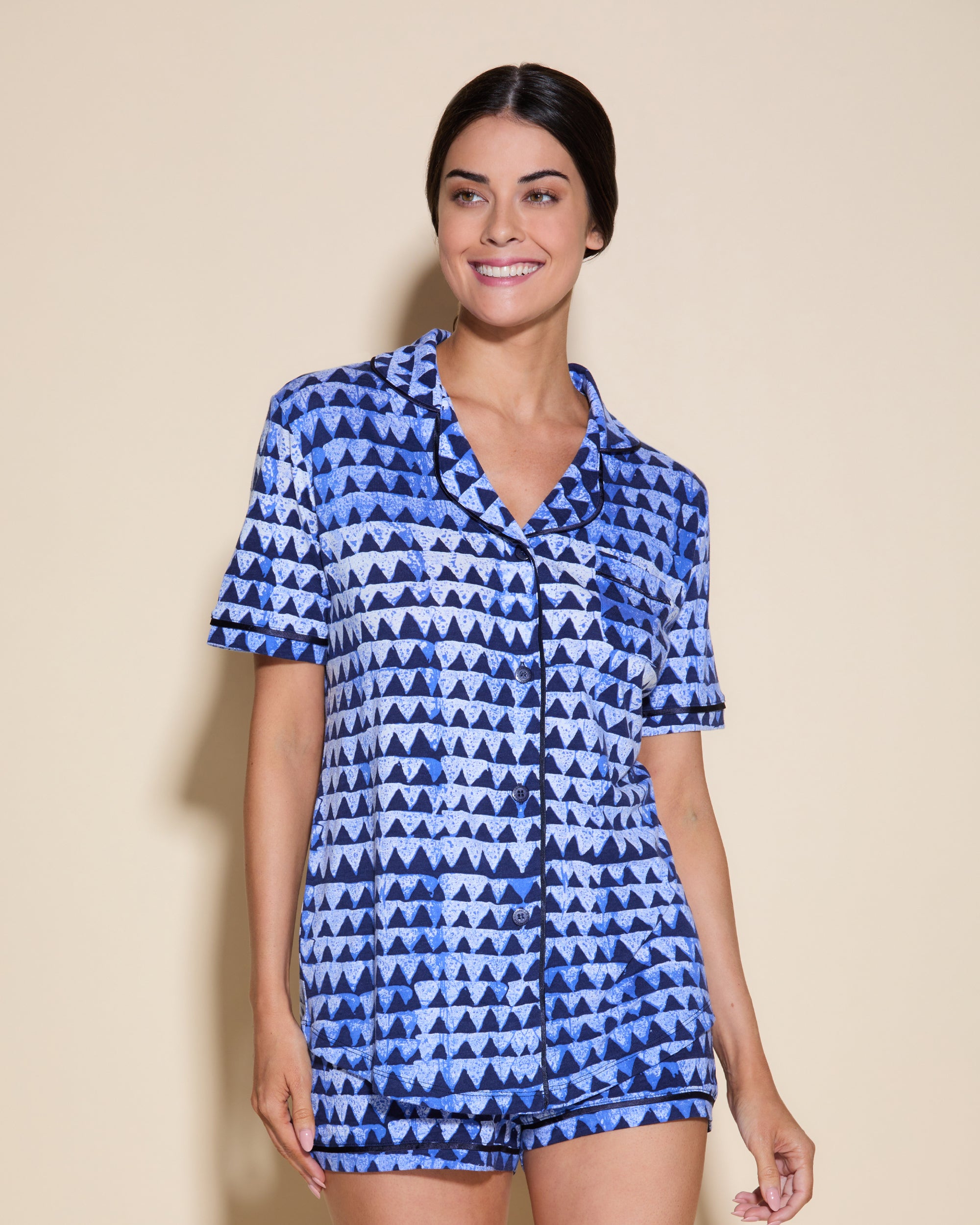 Estampado Conjuntos - Bella Printed Conjunto De Pijama Con Camiseta De Manga Corta Y Shorts