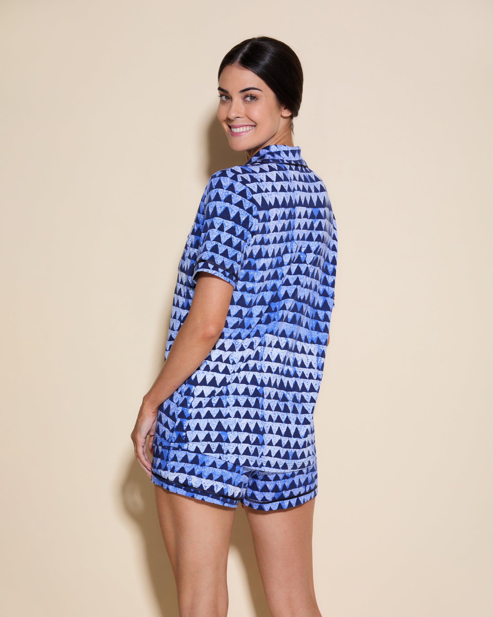 Imprimé Ensemble - Bella Printed Ensemble De Pyjama Haut Manches Courtes Et Boxer