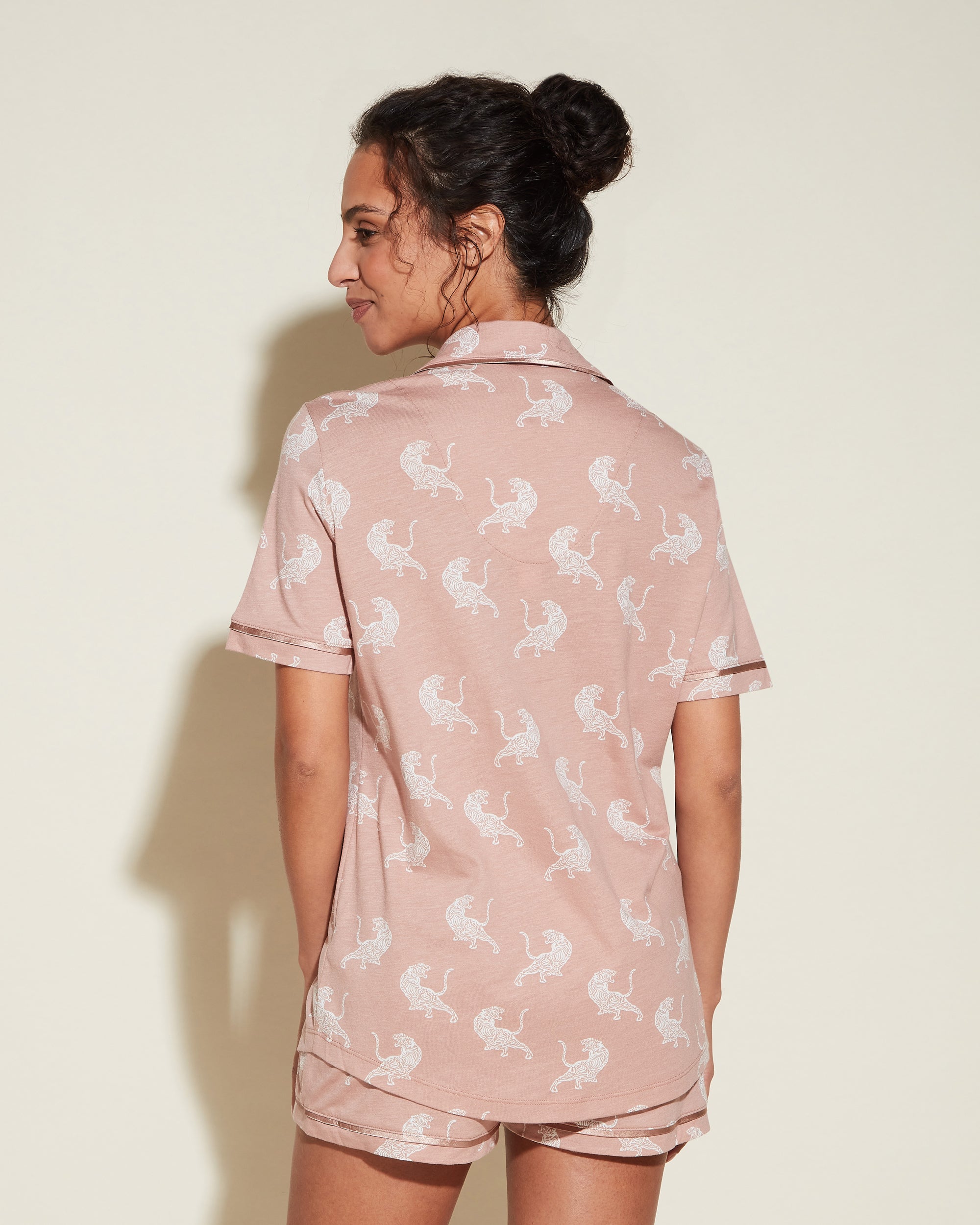 Gedruckt Set - Bella Printed Kurzärmeliges Top & Boxer Pyjama-Set