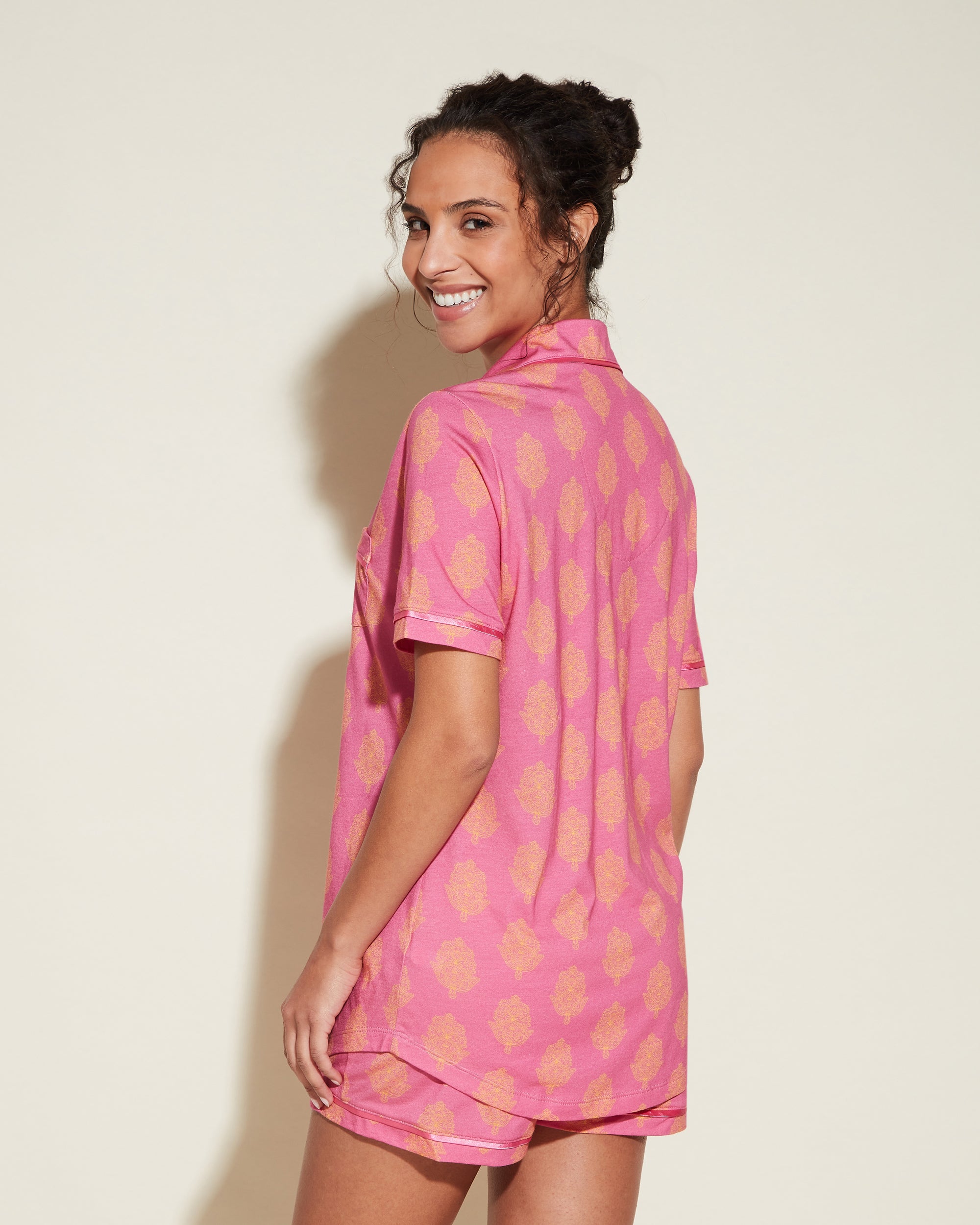 Multi Set - Bella Printed Kurzärmeliges Top & Boxer Pyjama-Set
