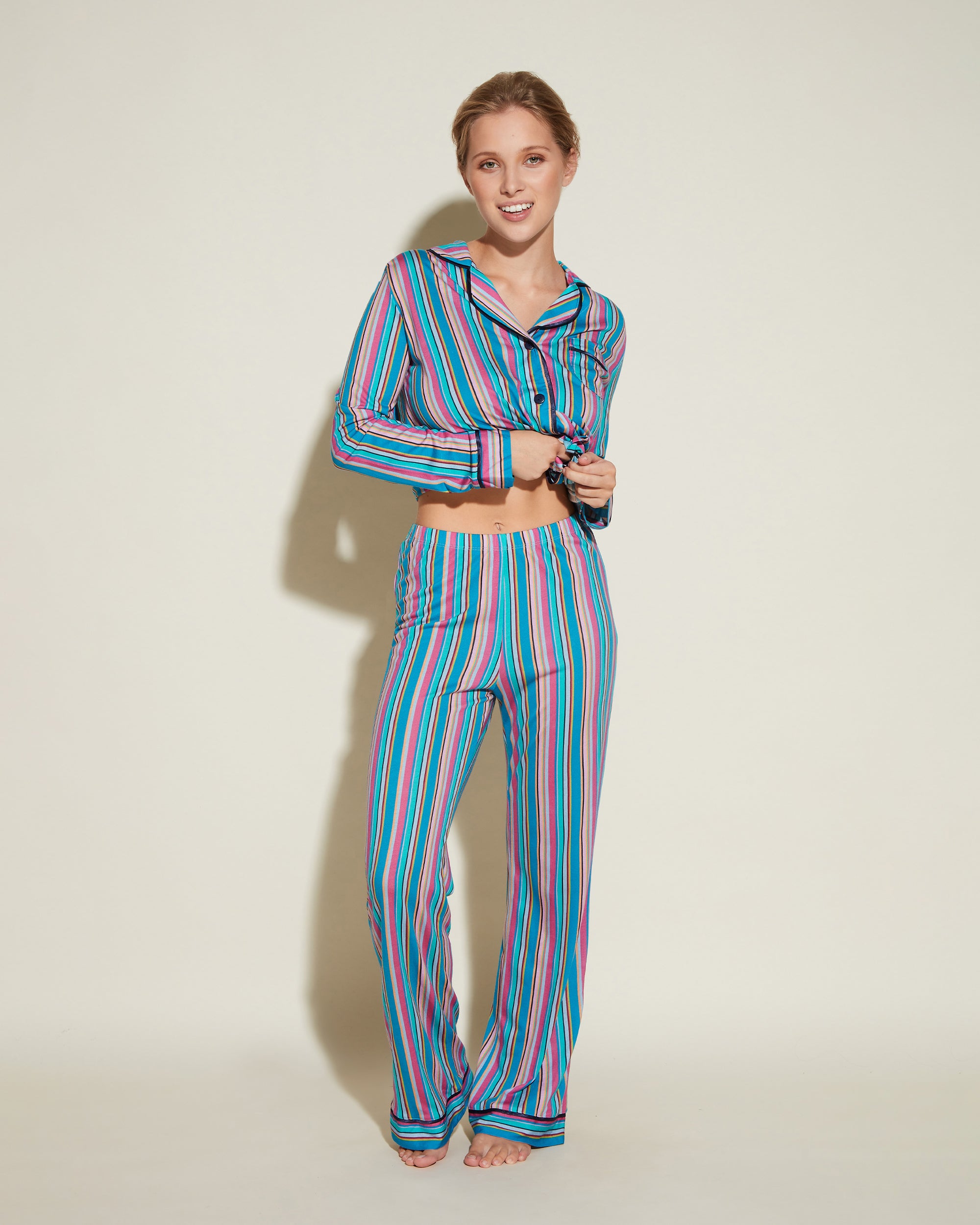 Stampa Set - Bella Printed Pigiama Con Top A Maniche Lunghe E Pantaloni