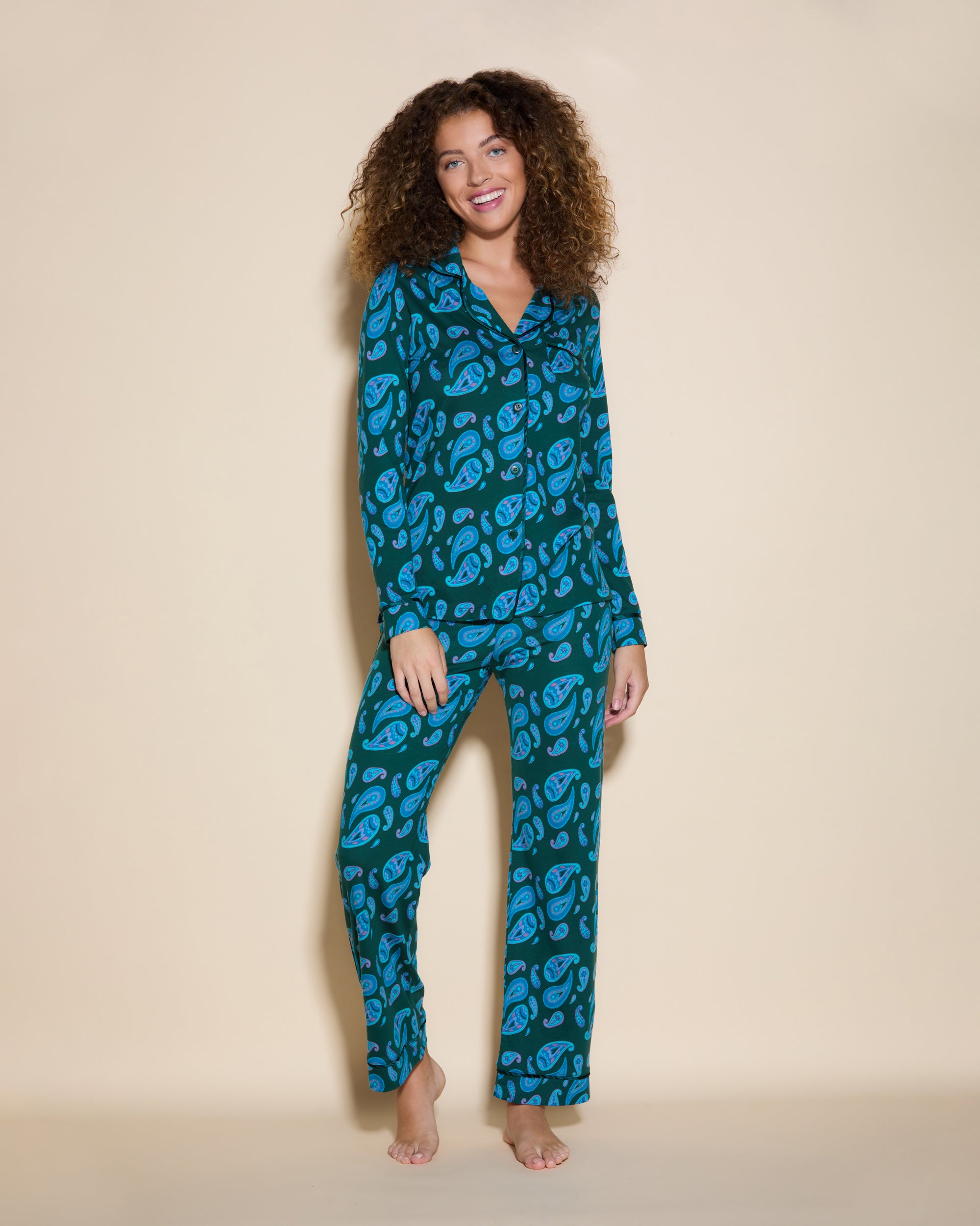 Stampa Set - Bella Printed Pigiama Con Top A Maniche Lunghe E Pantaloni