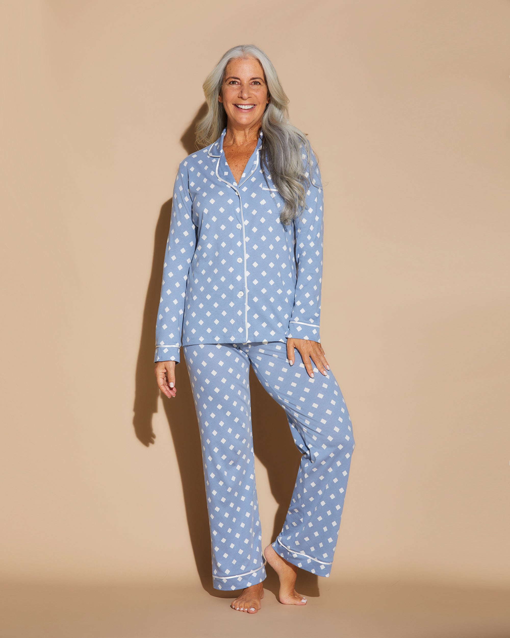 Stampa Set - Bella Printed Pigiama Con Top A Maniche Lunghe E Pantaloni