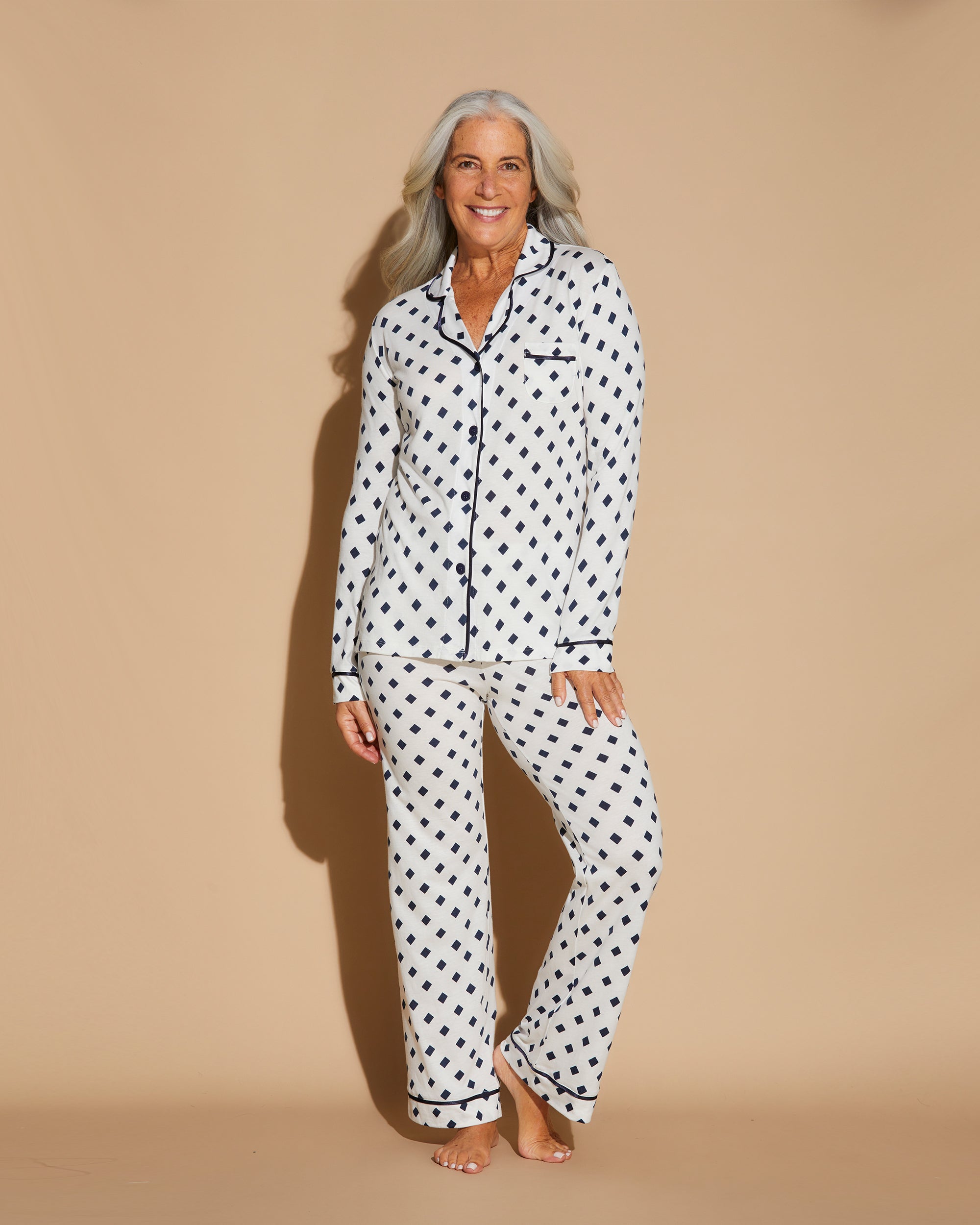 Stampa Set - Bella Printed Pigiama Con Top A Maniche Lunghe E Pantaloni