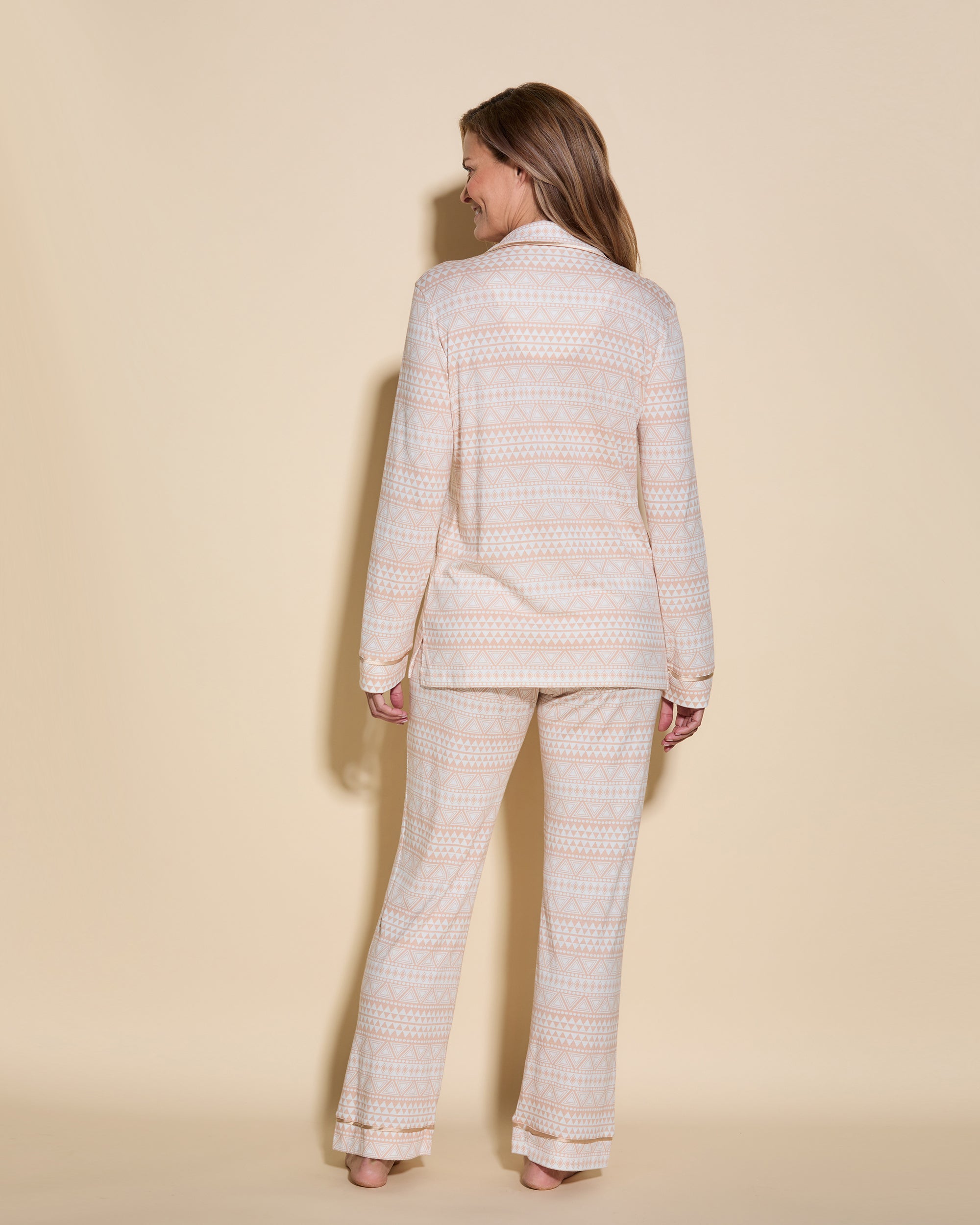 Gedruckt Set - Bella Printed Langärmliges Oberteil & Pyjama-Hose