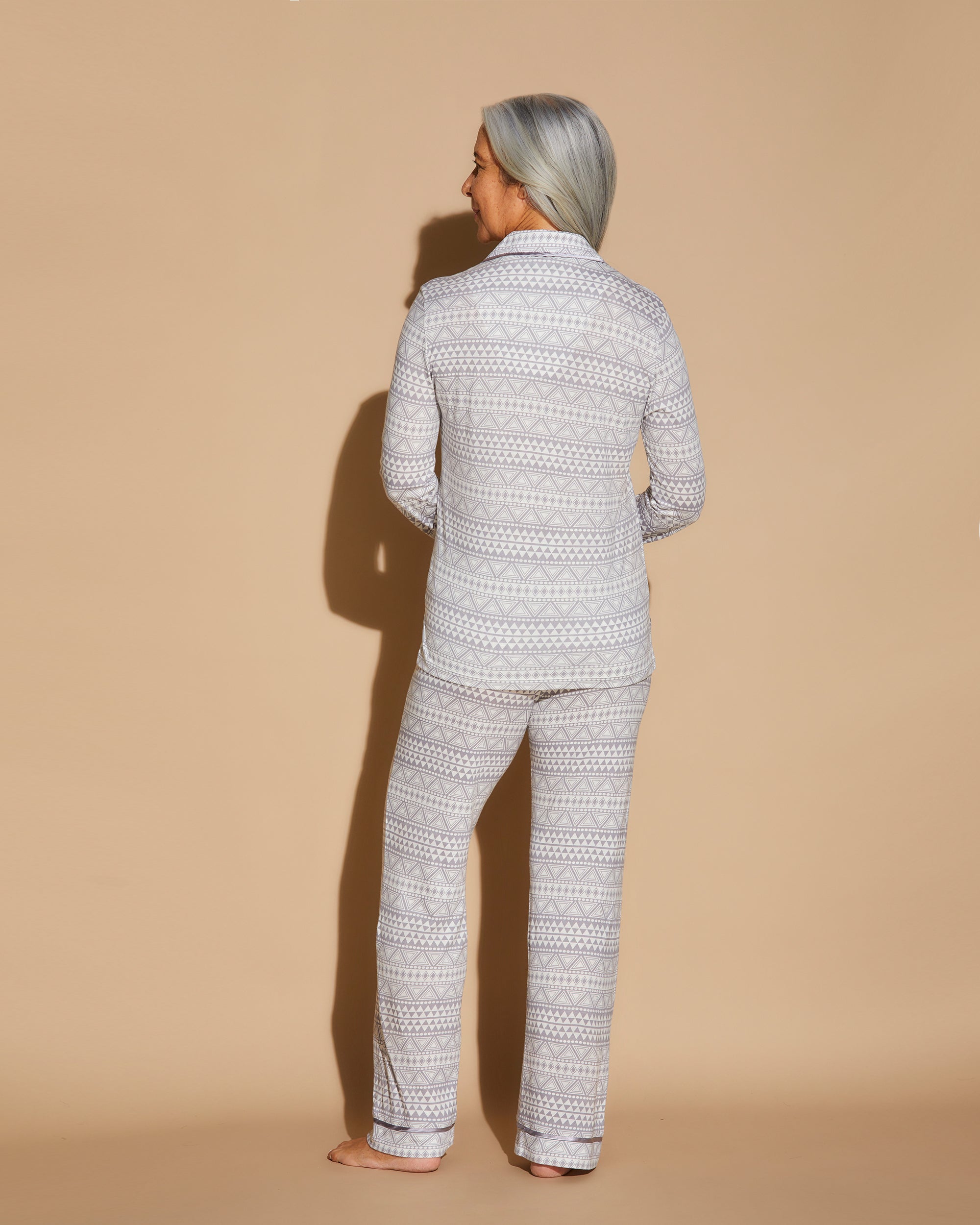 Gedruckt Set - Bella Printed Langärmliges Oberteil & Pyjama-Hose