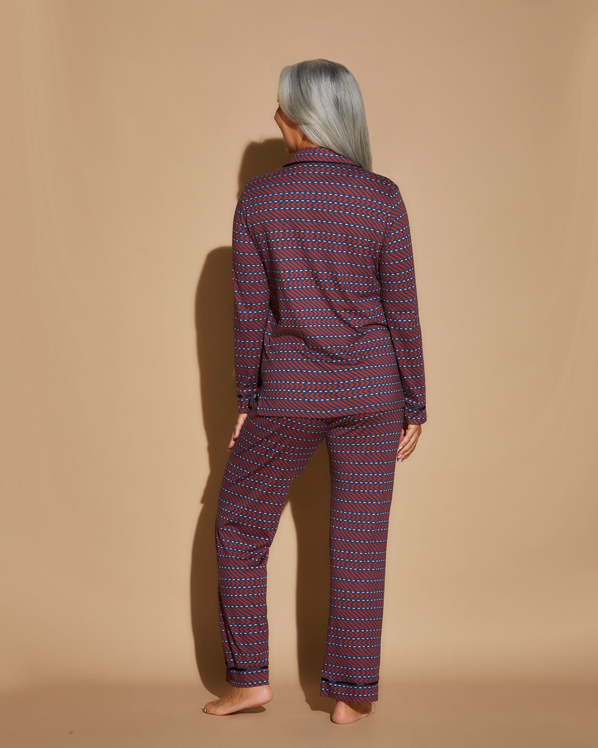 Gedruckt Set - Bella Printed Langärmliges Oberteil & Pyjama-Hose