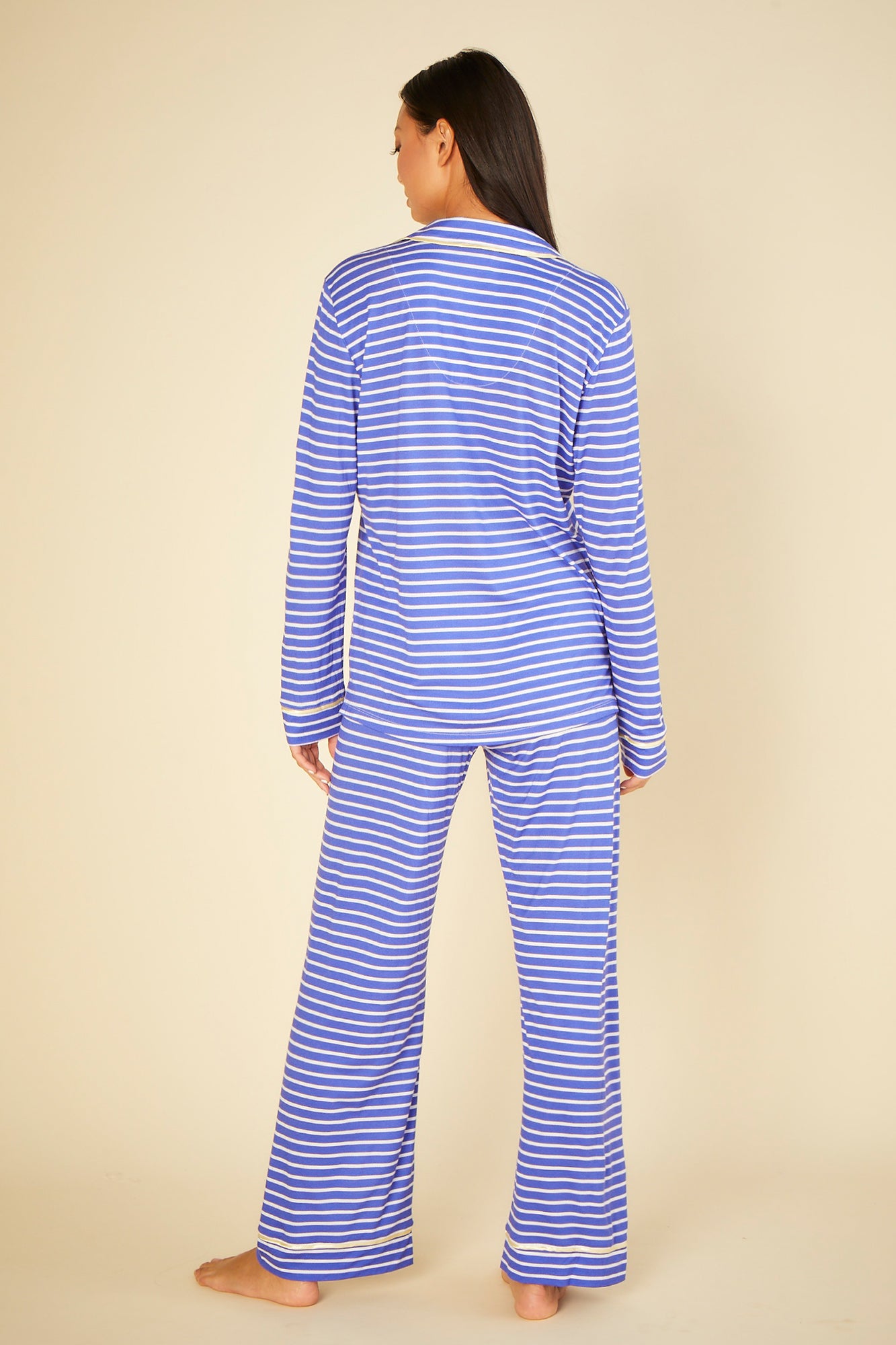 Bleue Ensemble - Bella Printed Haut Manches Longues Et Pantalon De Pyjama