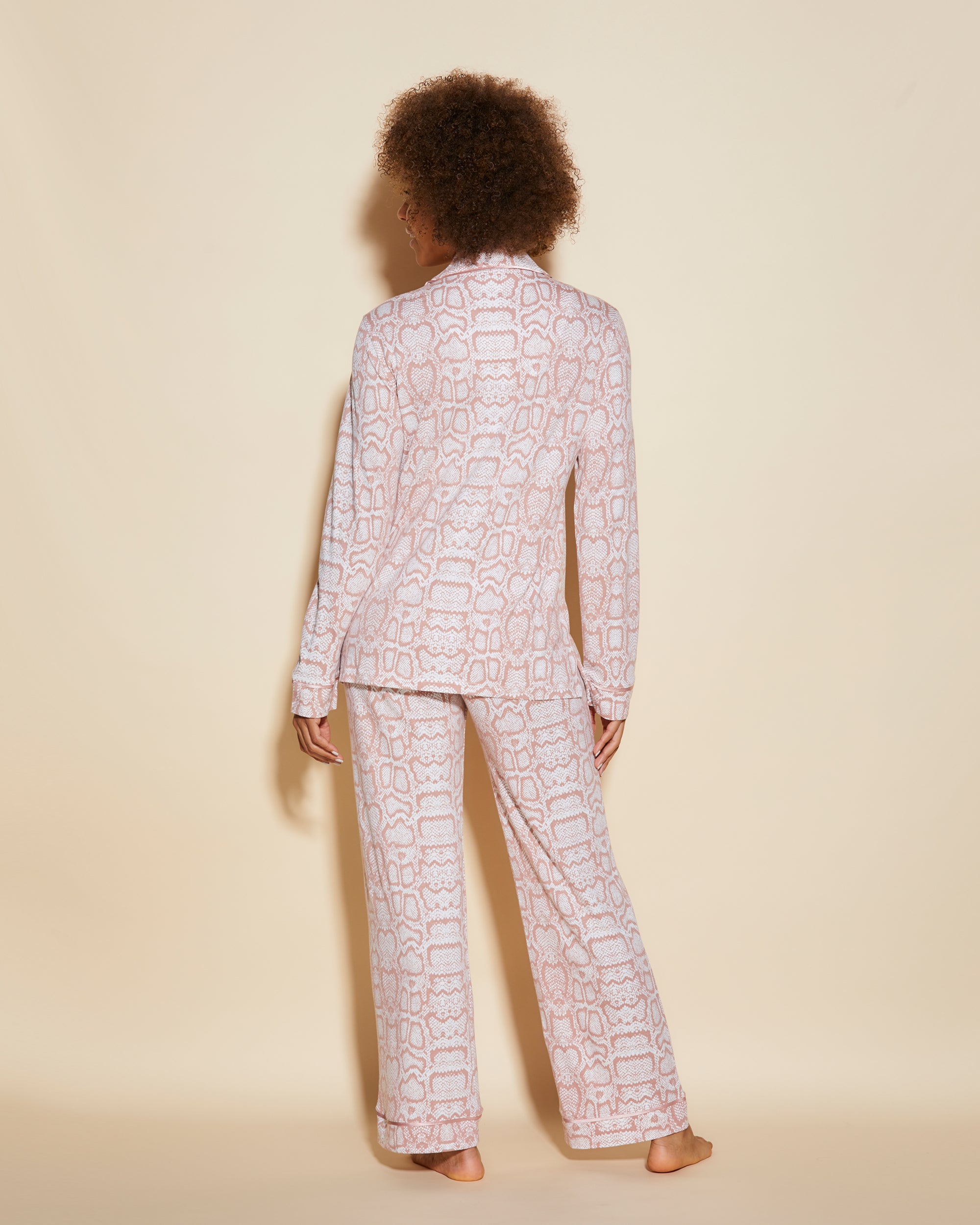 Rosa Set - Bella Printed Langärmliges Oberteil & Pyjama-Hose