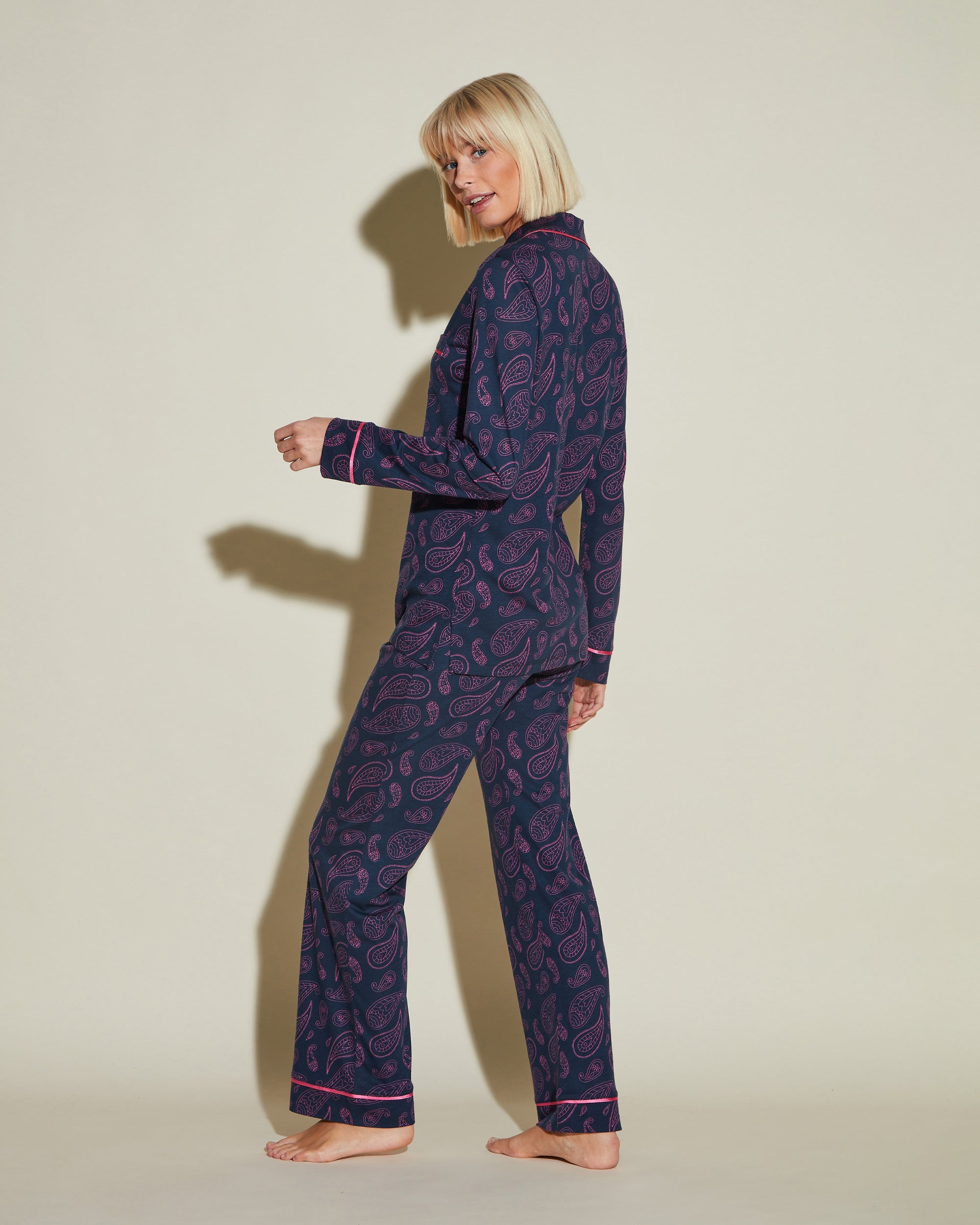 Gedruckt Set - Bella Printed Langärmeliges Top & Hose Pyjama-Set