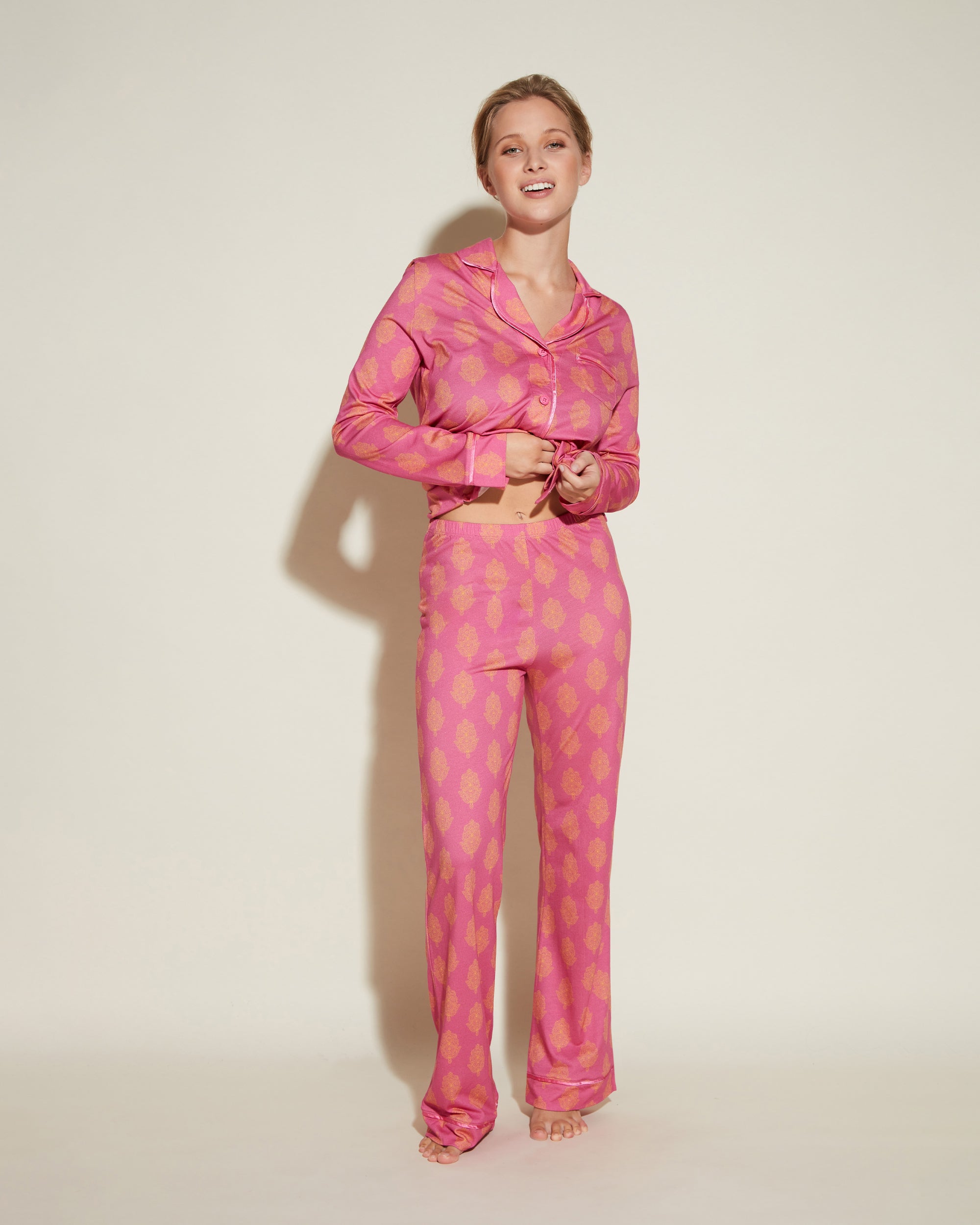 Multi Set - Bella Printed Pigiama Con Top A Maniche Lunghe E Pantaloni