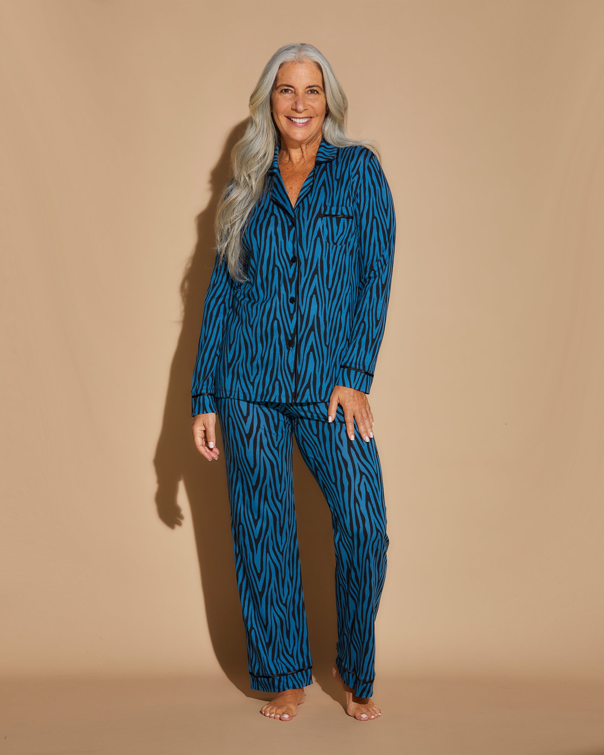 Stampa Set - Bella Printed Pigiama Con Top A Maniche Lunghe E Pantaloni