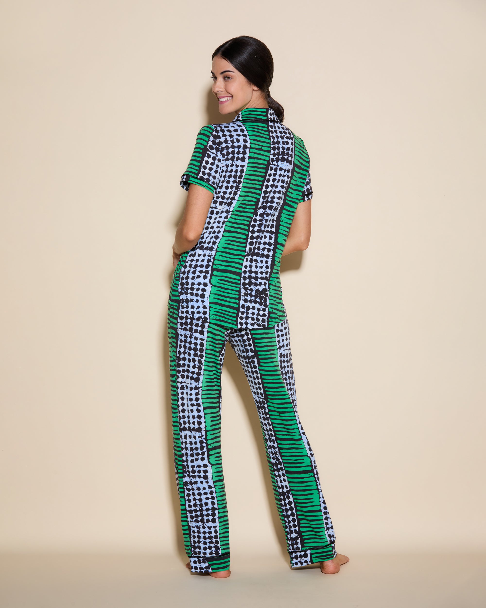 Stampa Set - Bella Printed Set Pigiama Con Top A Maniche Corte E Pantaloni