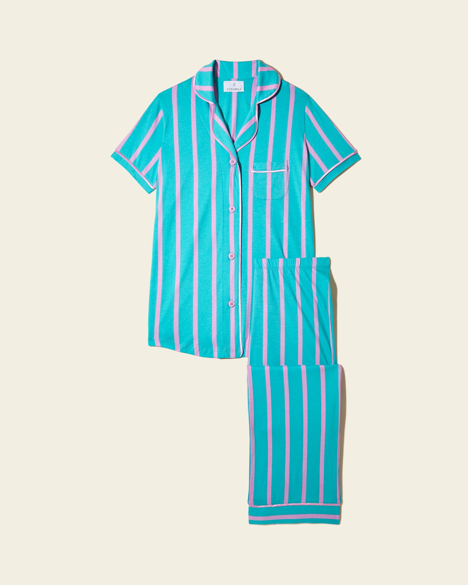 Estampado Conjuntos - Bella Printed Conjunto De Pijama Con Camisa De Manga Corta Y Pantalones