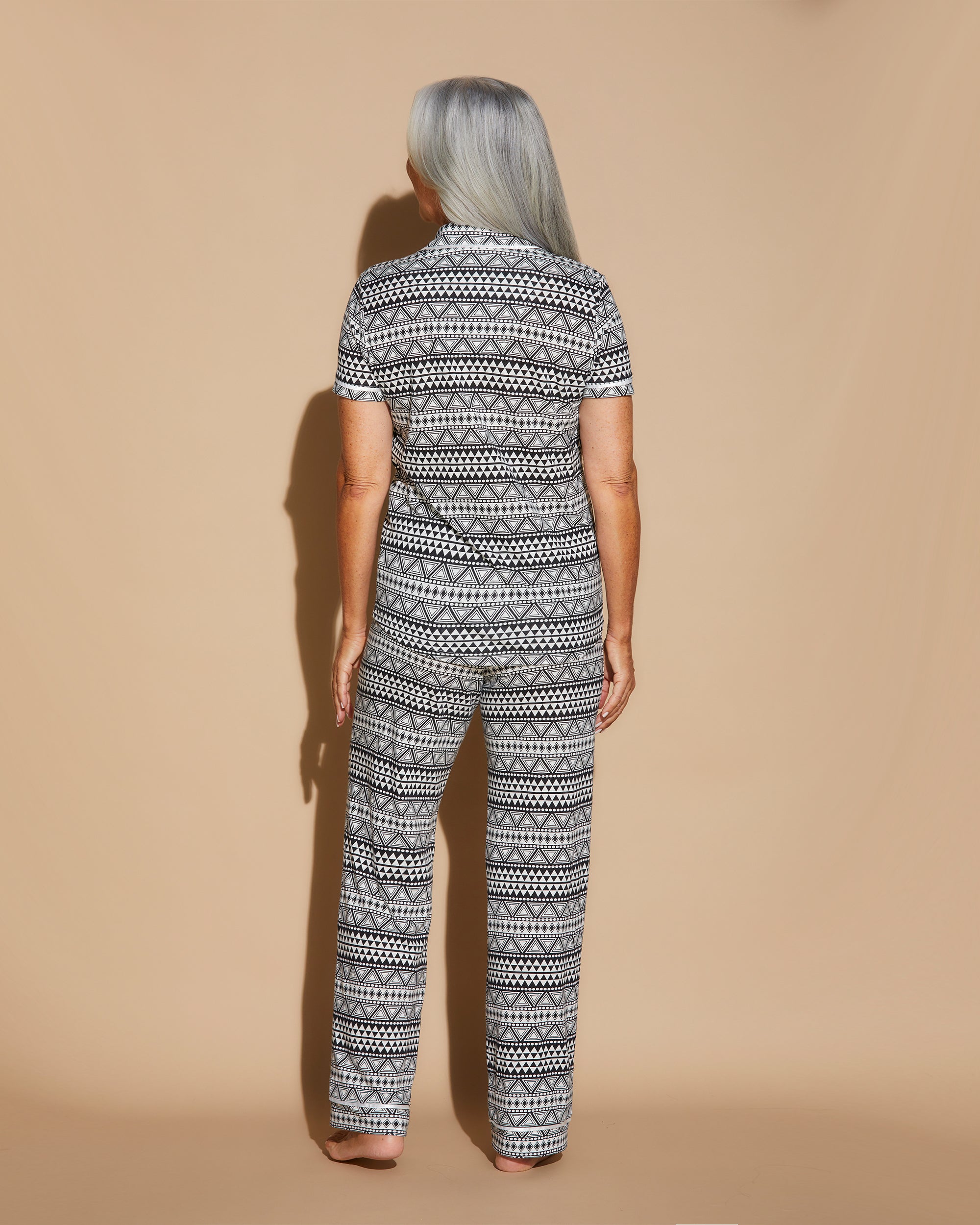 Gedruckt Set - Bella Printed Set, Bestehend Aus Einem Kurzärmeligen Oberteil Und Boxer-Pyjama